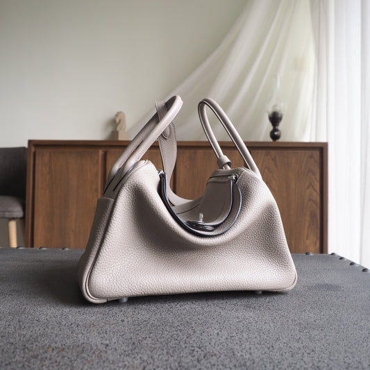 Hermes Lindy 30cm M8/沥青灰/Gris AsPhalte Clemence leather Palladium hardware