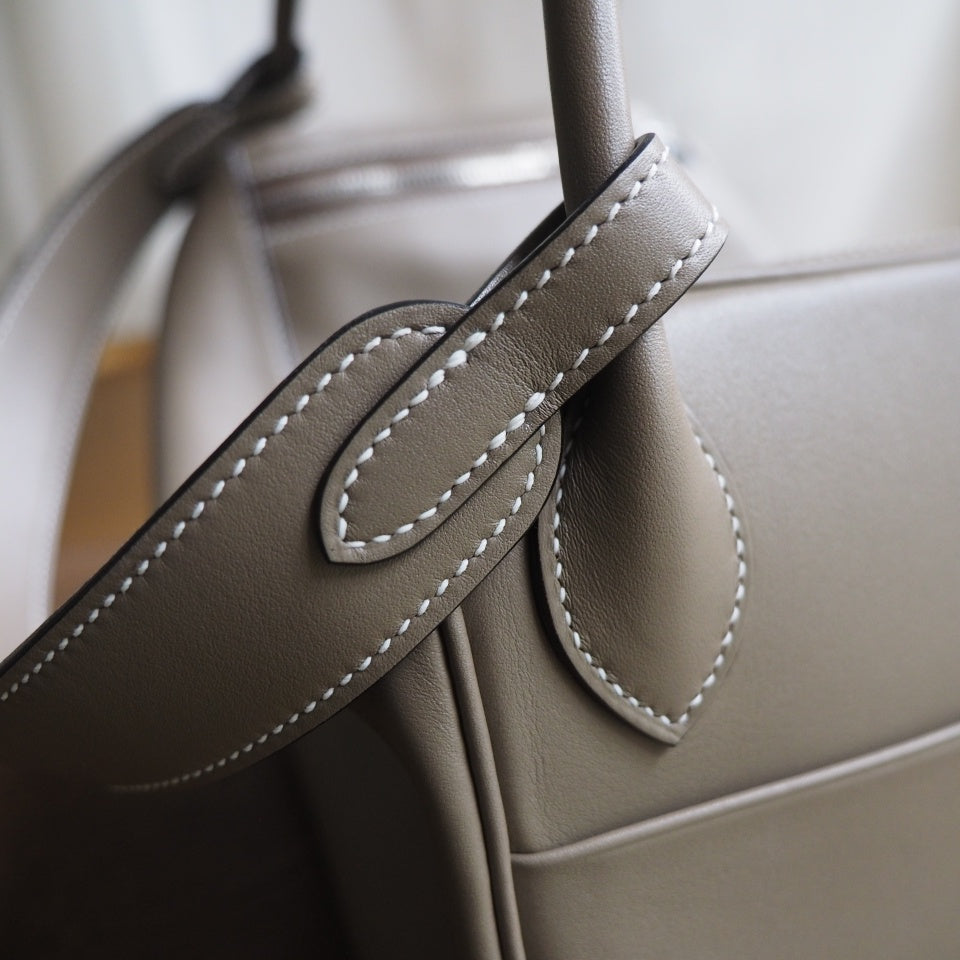 Hermes Lindy 30cm 18/大象灰/EtouPe Swift leather Palladium hardware