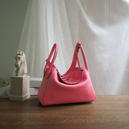 Hermes Lindy 26cm U5/唇膏粉/Rose lipstick Swift leather Palladium hardware