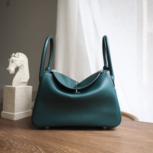 Hermes Lindy 26cm 2Q/英国绿/Vert anglais Swift leather Palladium hardware