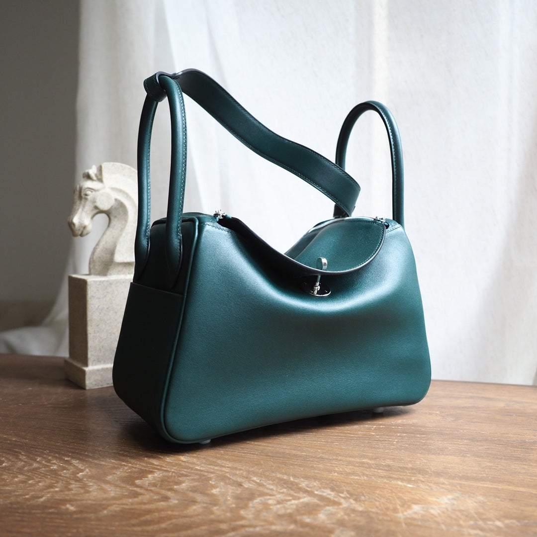 Hermes Lindy 26cm 2Q/英国绿/Vert anglais Swift leather Palladium hardware