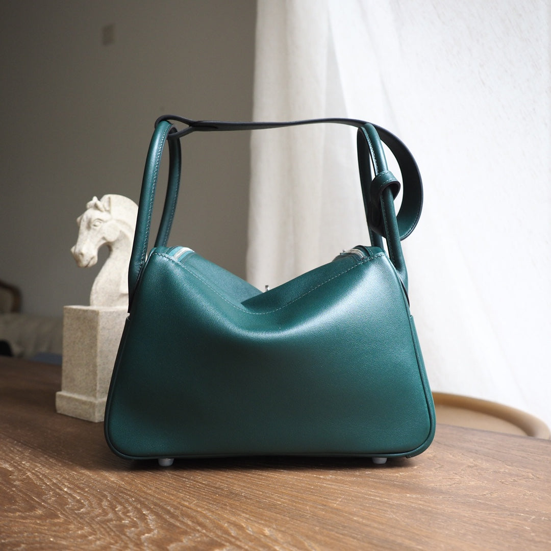 Hermes Lindy 26cm 2Q/英国绿/Vert anglais Swift leather Palladium hardware