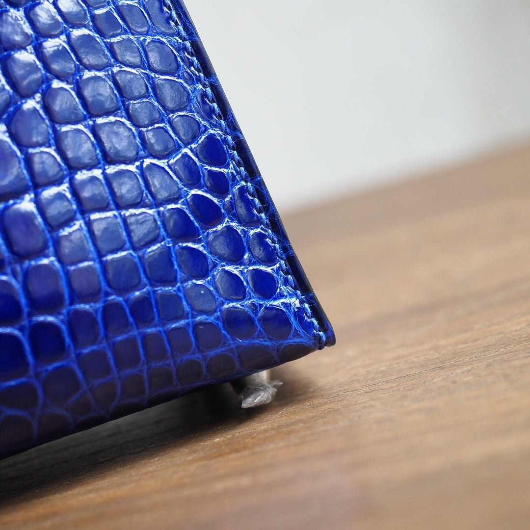 Hermes Mini Kelly 19cm 7T/电光蓝/Blue Electric Crocodile leather Palladium hardware