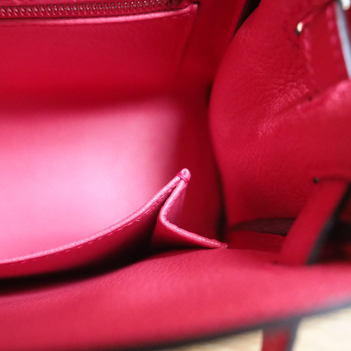 Hermes Kelly 25cm A5/杜鹃红/Bougainvillier Crocodile leather Palladium hardware