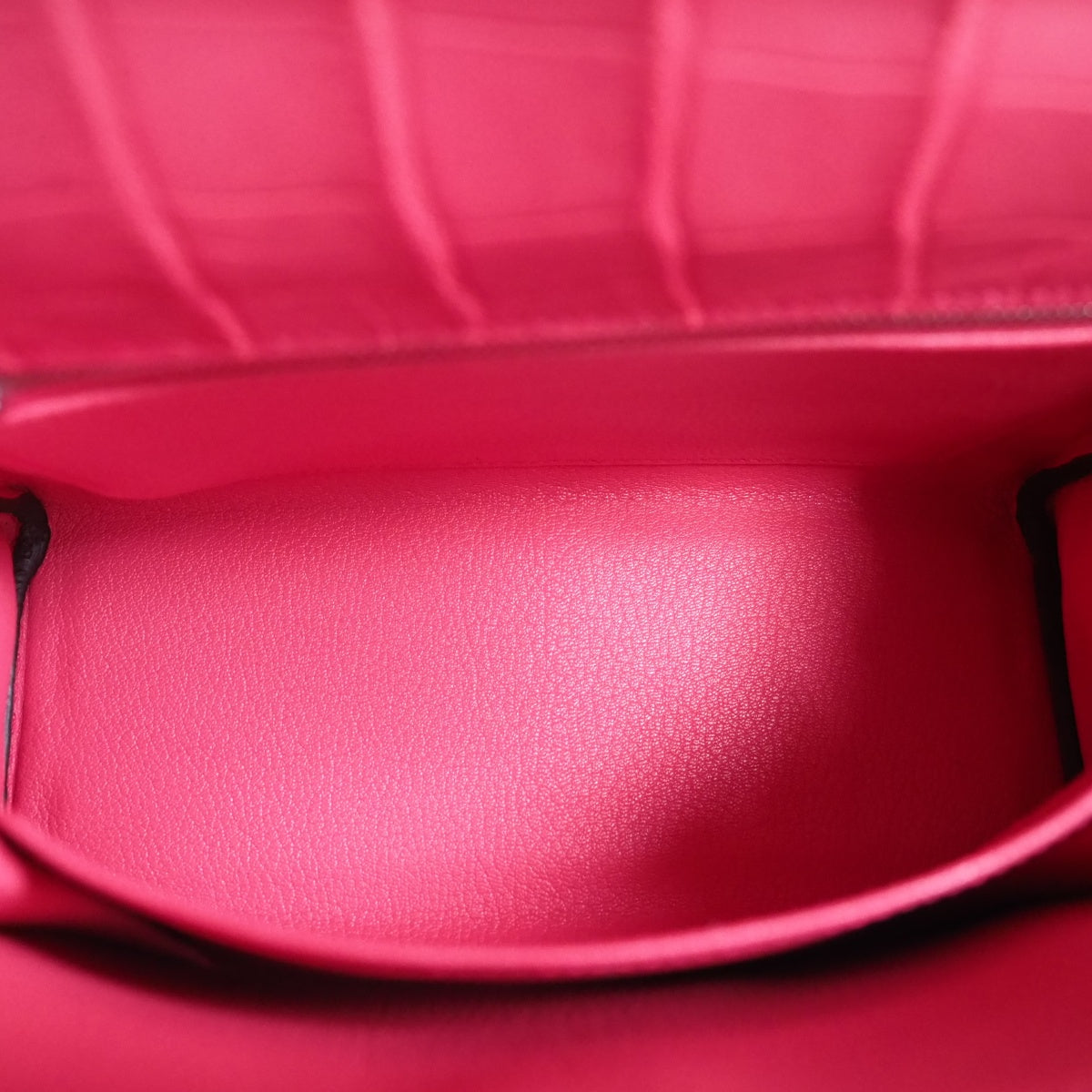 Hermes Kelly 25cm A5/杜鹃红/Bougainvillier Crocodile leather Palladium hardware