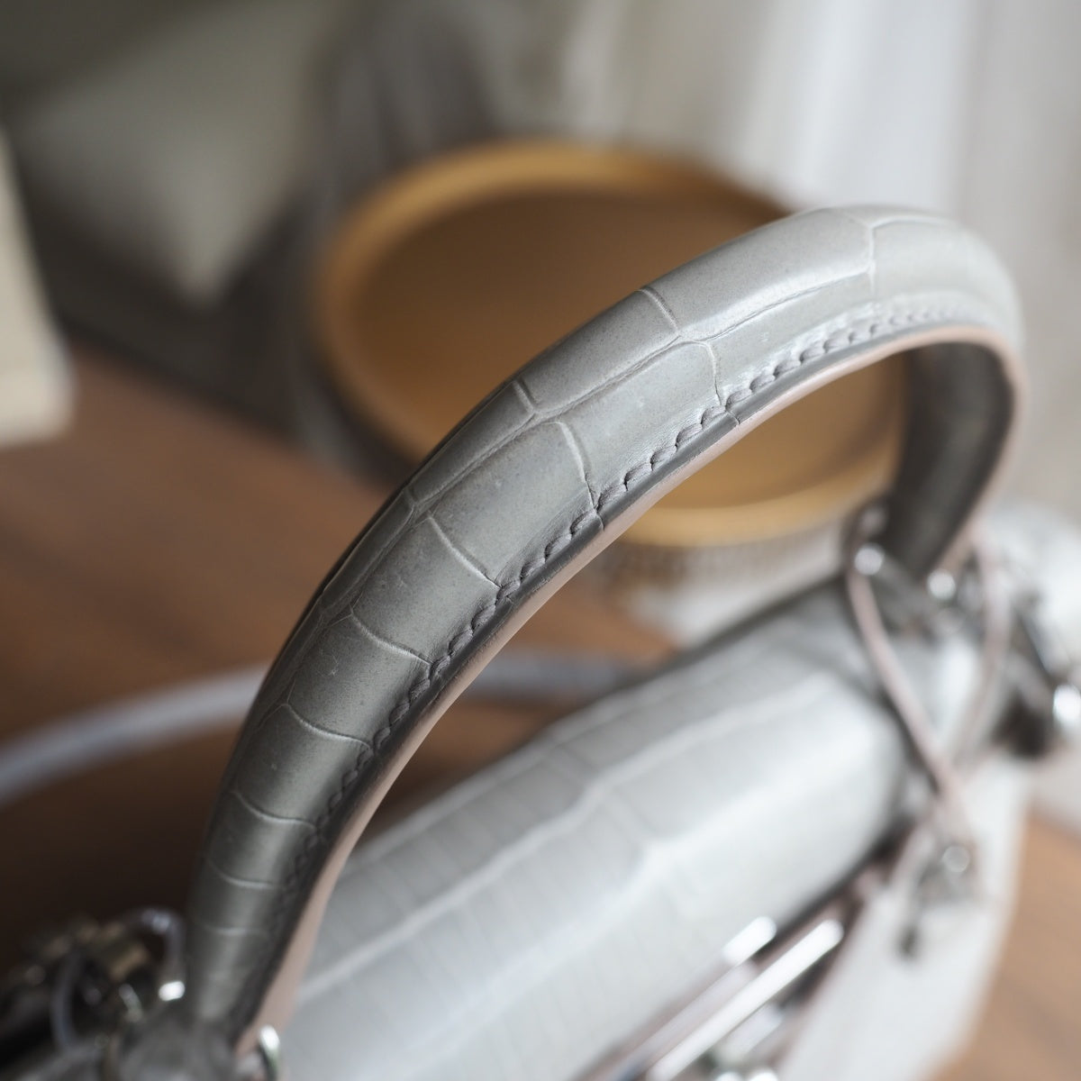 Hermes Kelly 28cm 8M/巴黎灰/Paris grey Crocodile leather Palladium hardware
