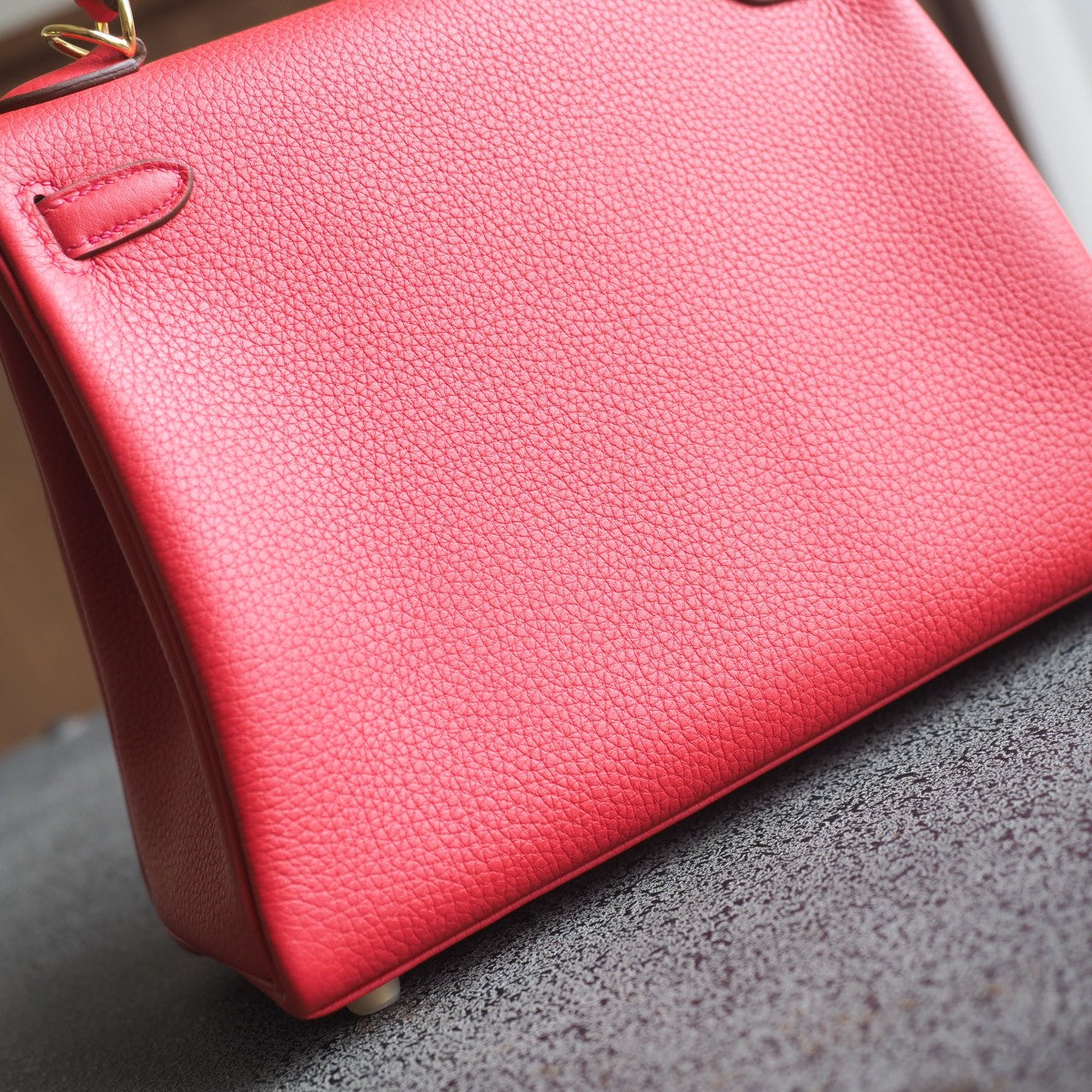 Hermes Kelly 25cm S5/番茄红/Rouge Tomato Togo leather Gold hardware