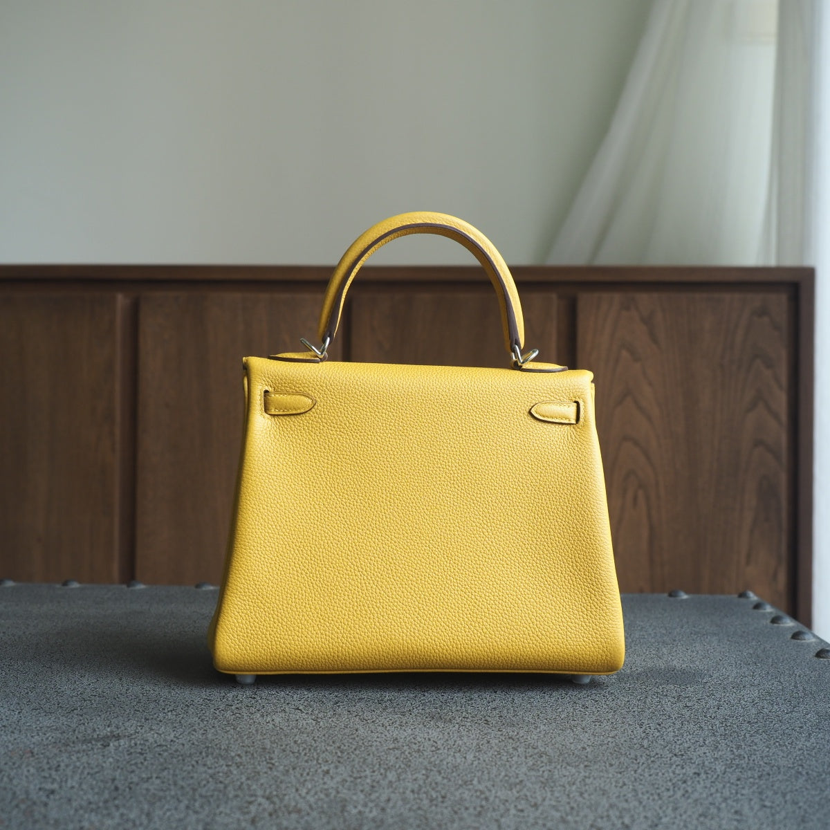 Hermes Kelly 25cm 9D/琥珀黄/Amber Tomato Togo leather Palladium hardware