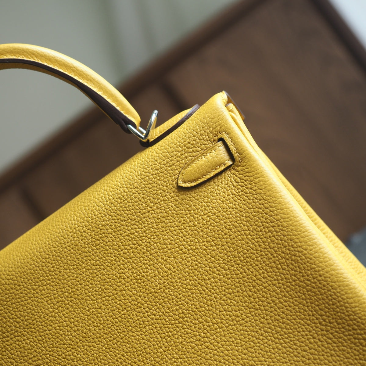 Hermes Kelly 25cm 9D/琥珀黄/Amber Tomato Togo leather Palladium hardware