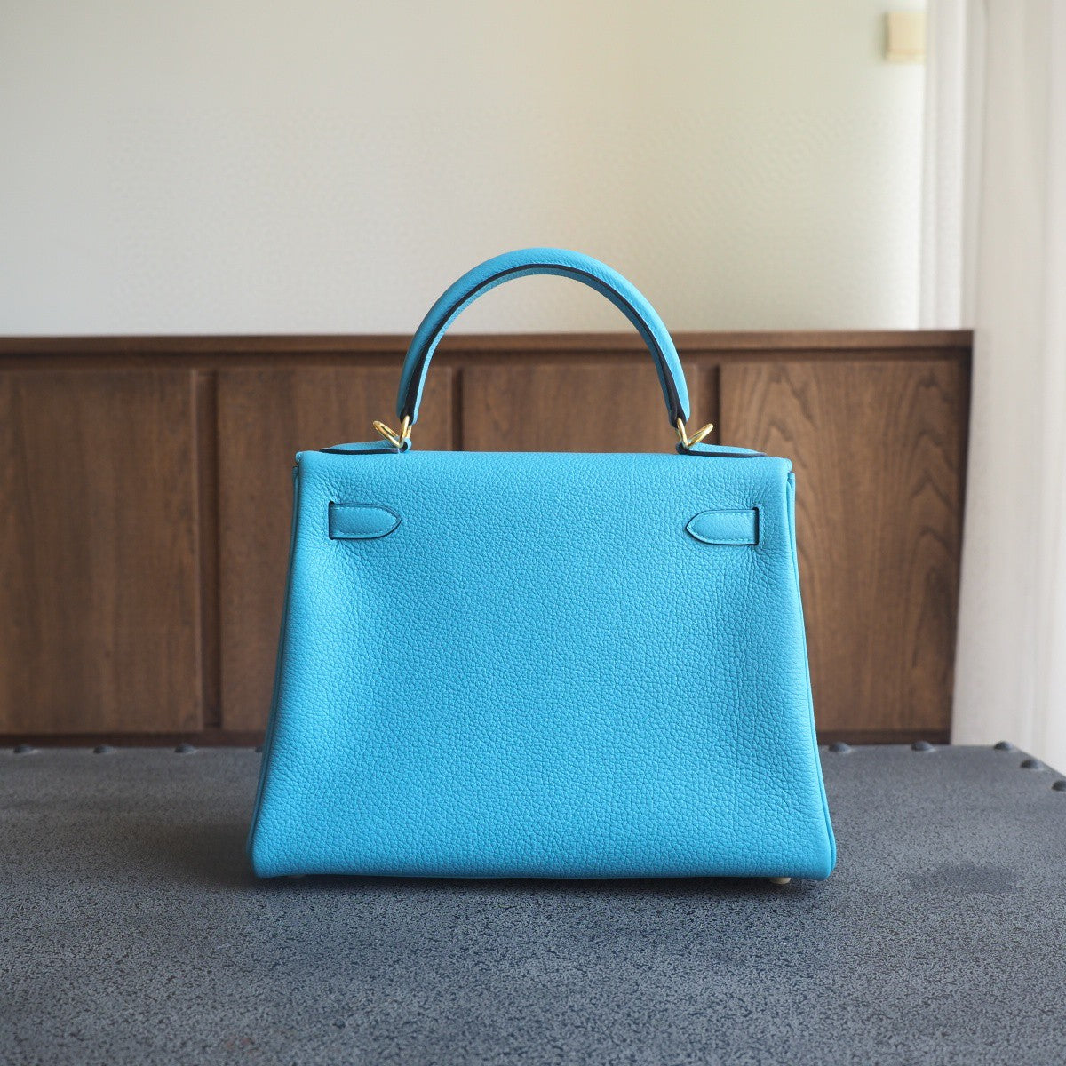 Hermes Kelly 28cm 7B/松石蓝/Turquoise blue Togo leather Gold hardware