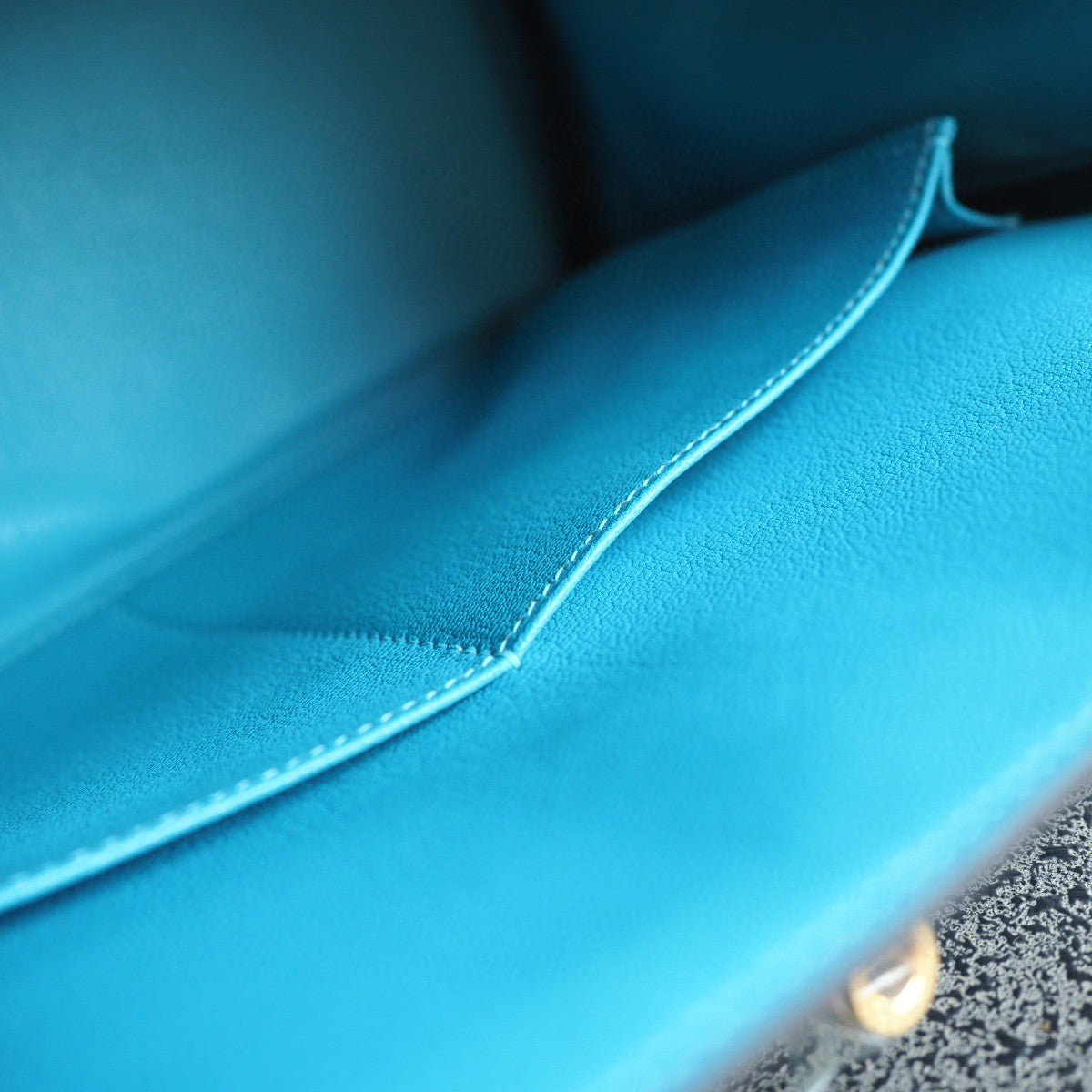 Hermes Kelly 28cm 7B/松石蓝/Turquoise blue Togo leather Gold hardware