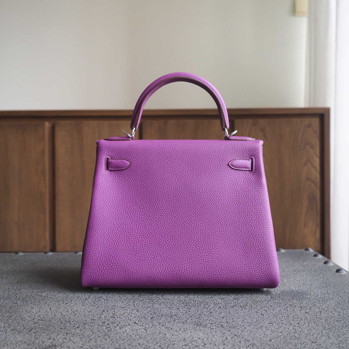 Hermes Kelly 28cm P9/海葵紫/Anemone Togo leather Palladium hardware