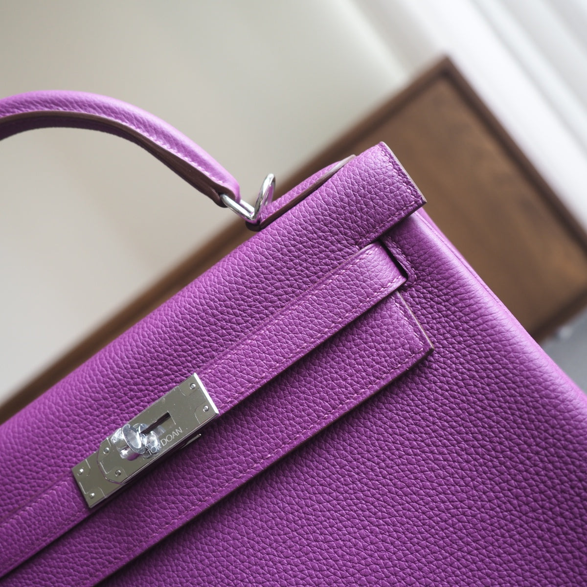 Hermes Kelly 28cm P9/海葵紫/Anemone Togo leather Palladium hardware