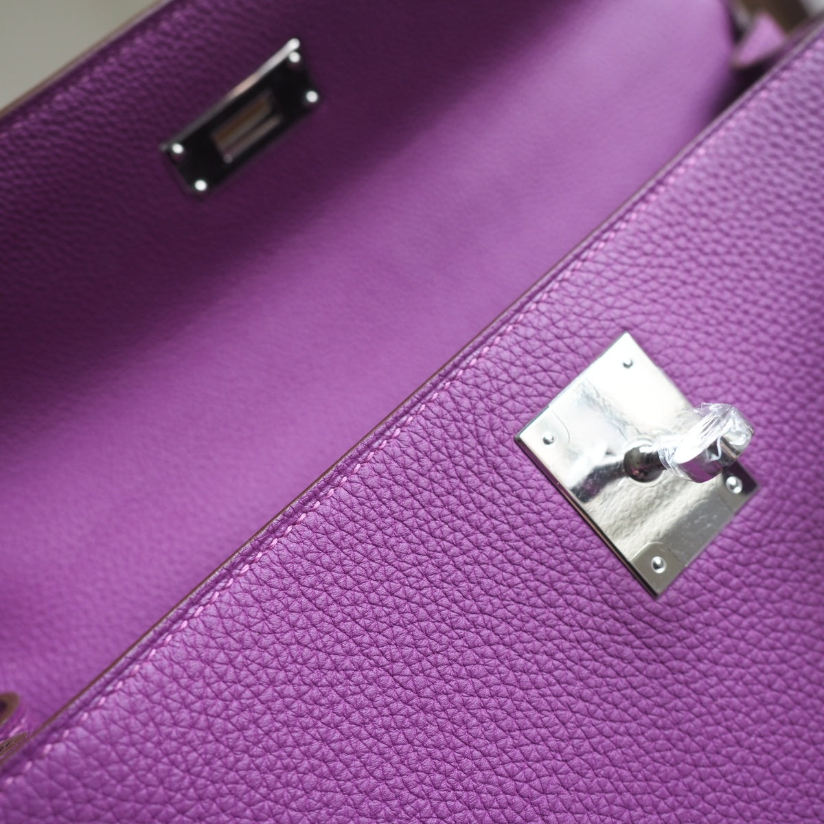 Hermes Kelly 28cm P9/海葵紫/Anemone Togo leather Palladium hardware