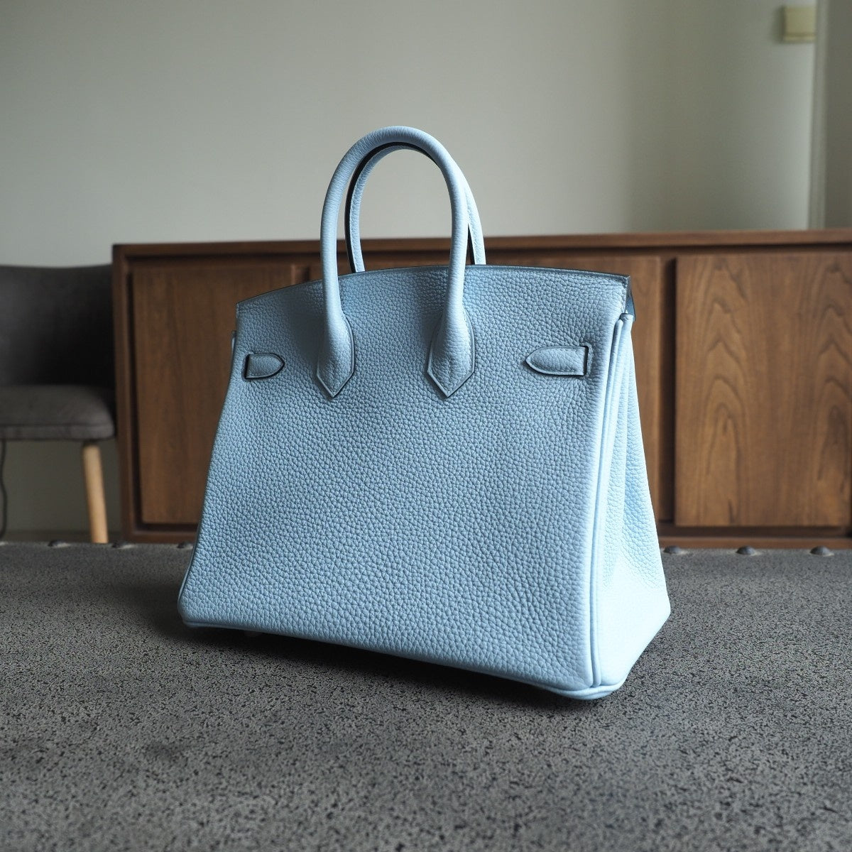 Hermes Birkin 25cm 10/雾蓝色/Blue brume Togo leather Gold hardware