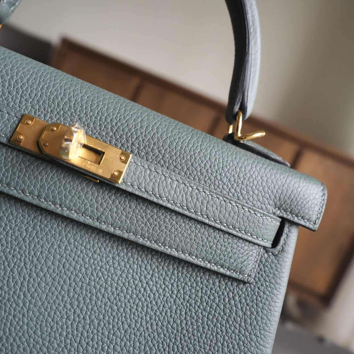 Hermes Kelly 25cm 63/杏仁绿/Vert amande Togo leather Gold hardware