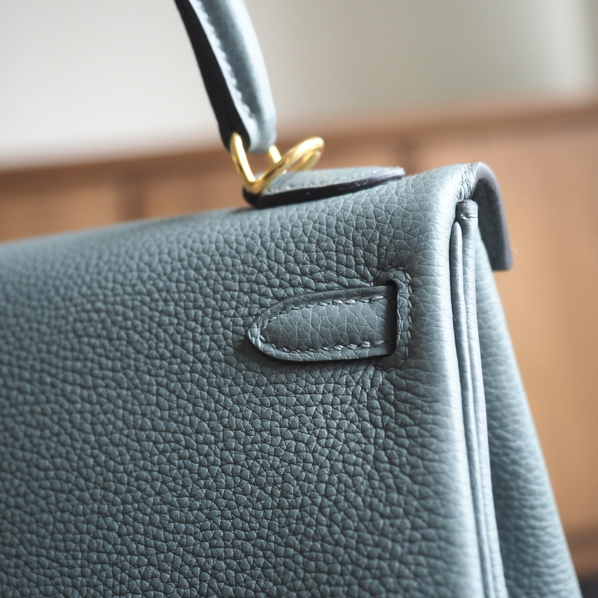 Hermes Kelly 25cm 63/杏仁绿/Vert amande Togo leather Gold hardware