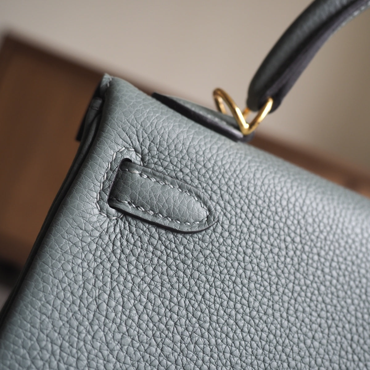 Hermes Kelly 25cm 63/杏仁绿/Vert amande Togo leather Gold hardware