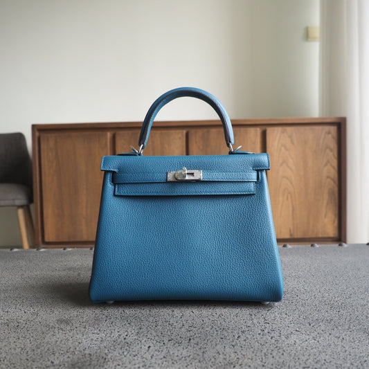 Hermes Kelly 25cm W0/博斯普鲁斯绿/Vert bosphore Togo leather Palladium hardware
