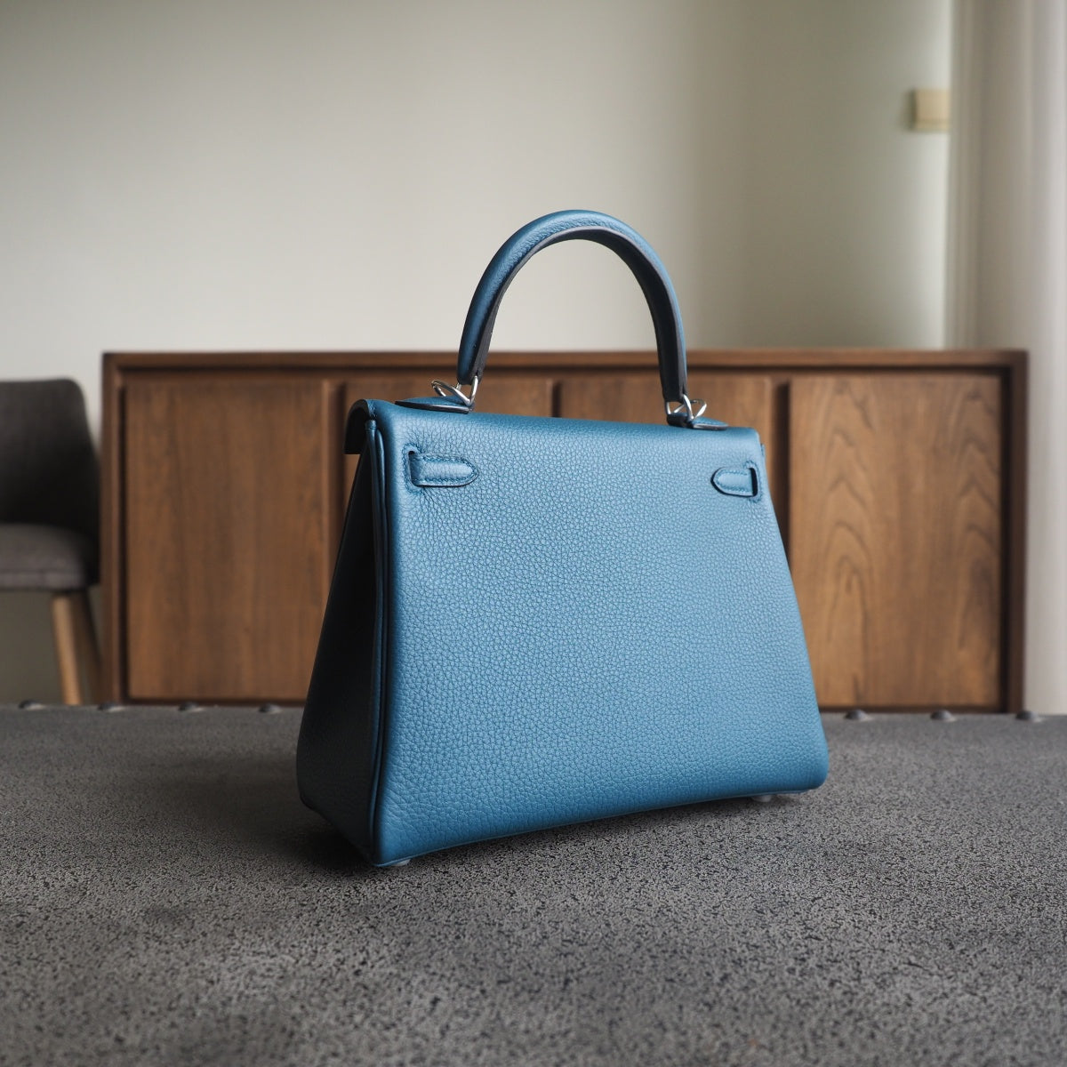 Hermes Kelly 25cm W0/博斯普鲁斯绿/Vert bosphore Togo leather Palladium hardware