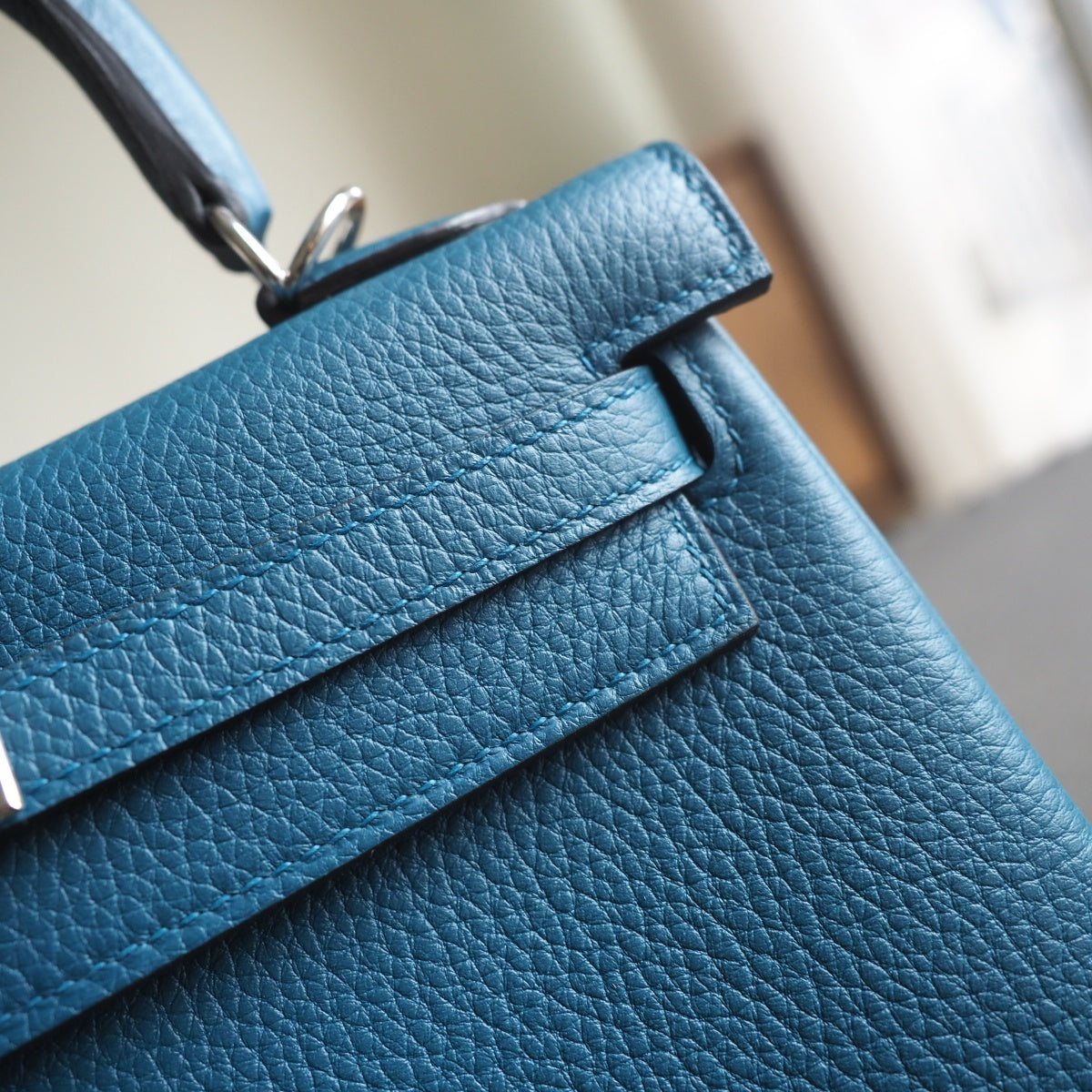 Hermes Kelly 25cm W0/博斯普鲁斯绿/Vert bosphore Togo leather Palladium hardware