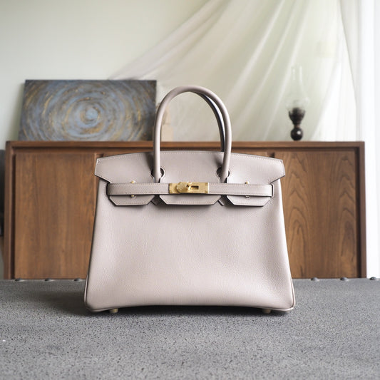 Hermes Birkin 30cm M8/沥青灰/Gris AsPhalte Evercolor leather Gold hardware