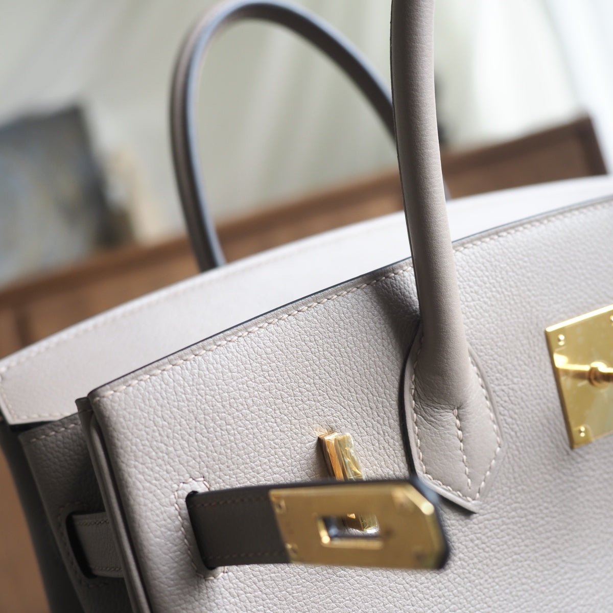 Hermes Birkin 30cm M8/沥青灰/Gris AsPhalte Evercolor leather Gold hardware