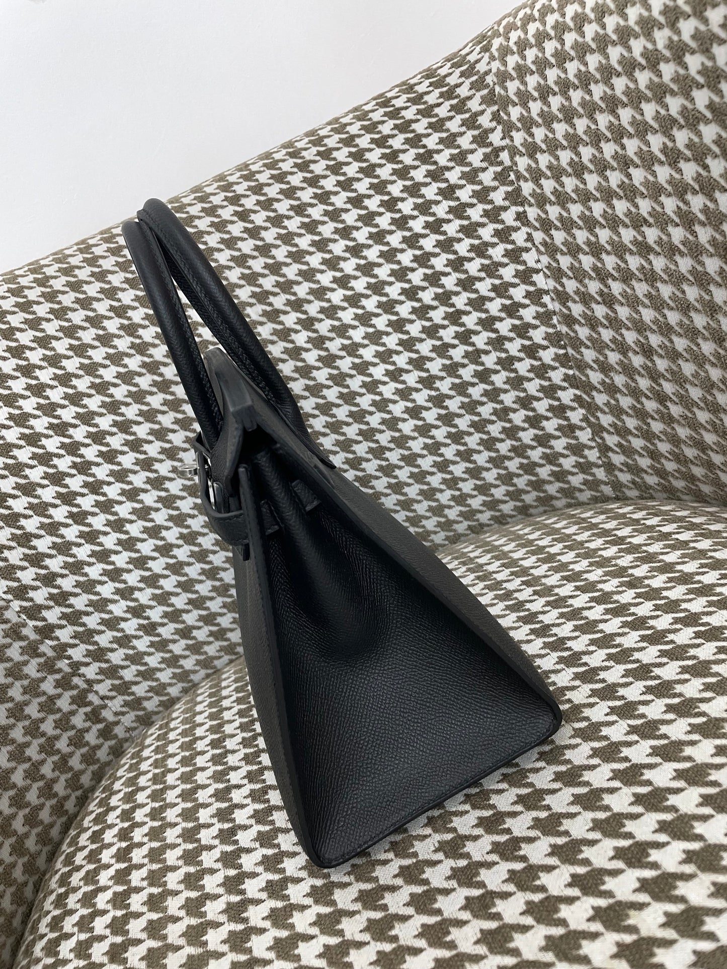 Hermes Sellier Birkin 25cm 89/黑色/Noir Epsom leather Palladium hardware