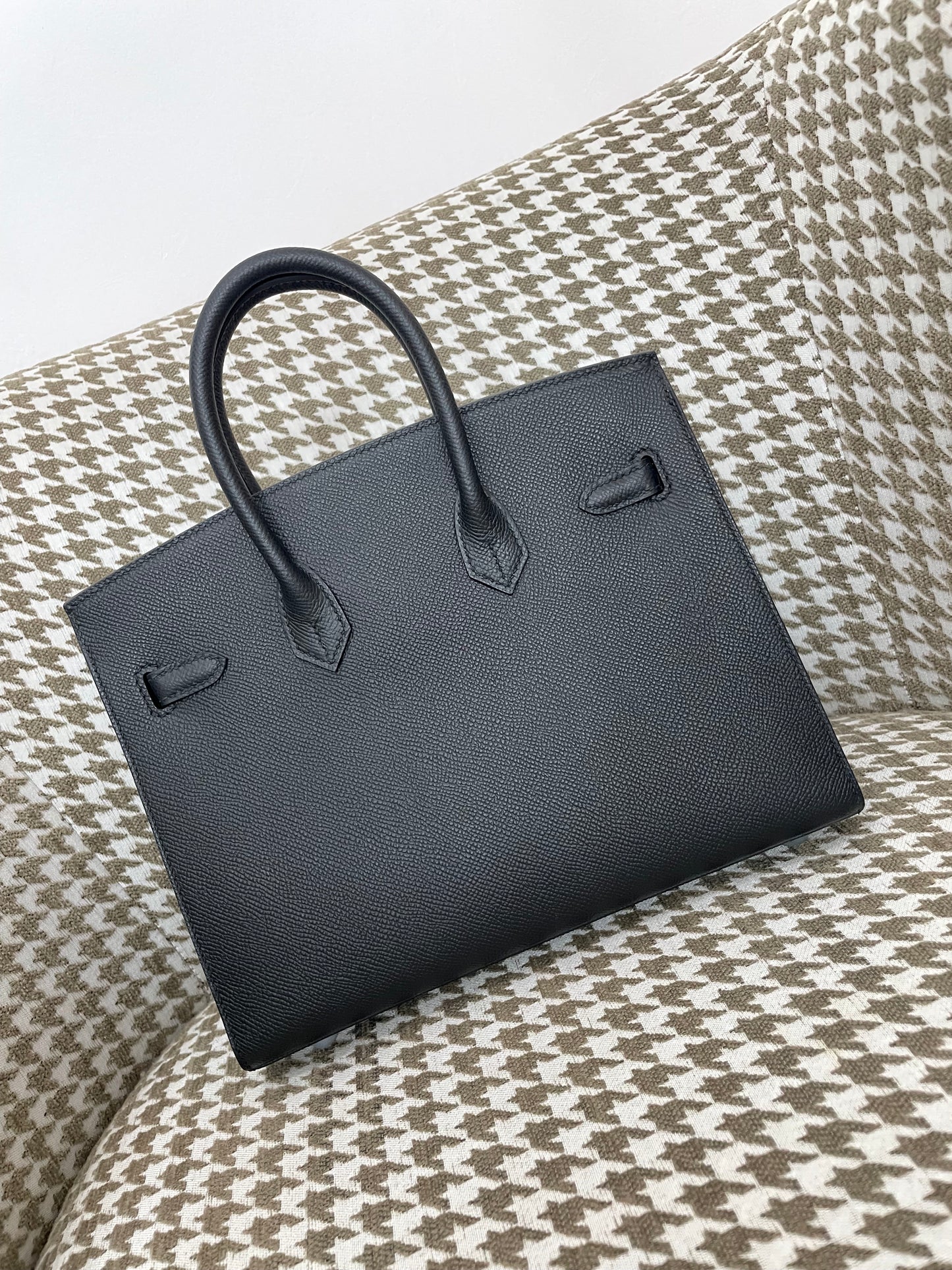 Hermes Sellier Birkin 25cm 89/黑色/Noir Epsom leather Palladium hardware