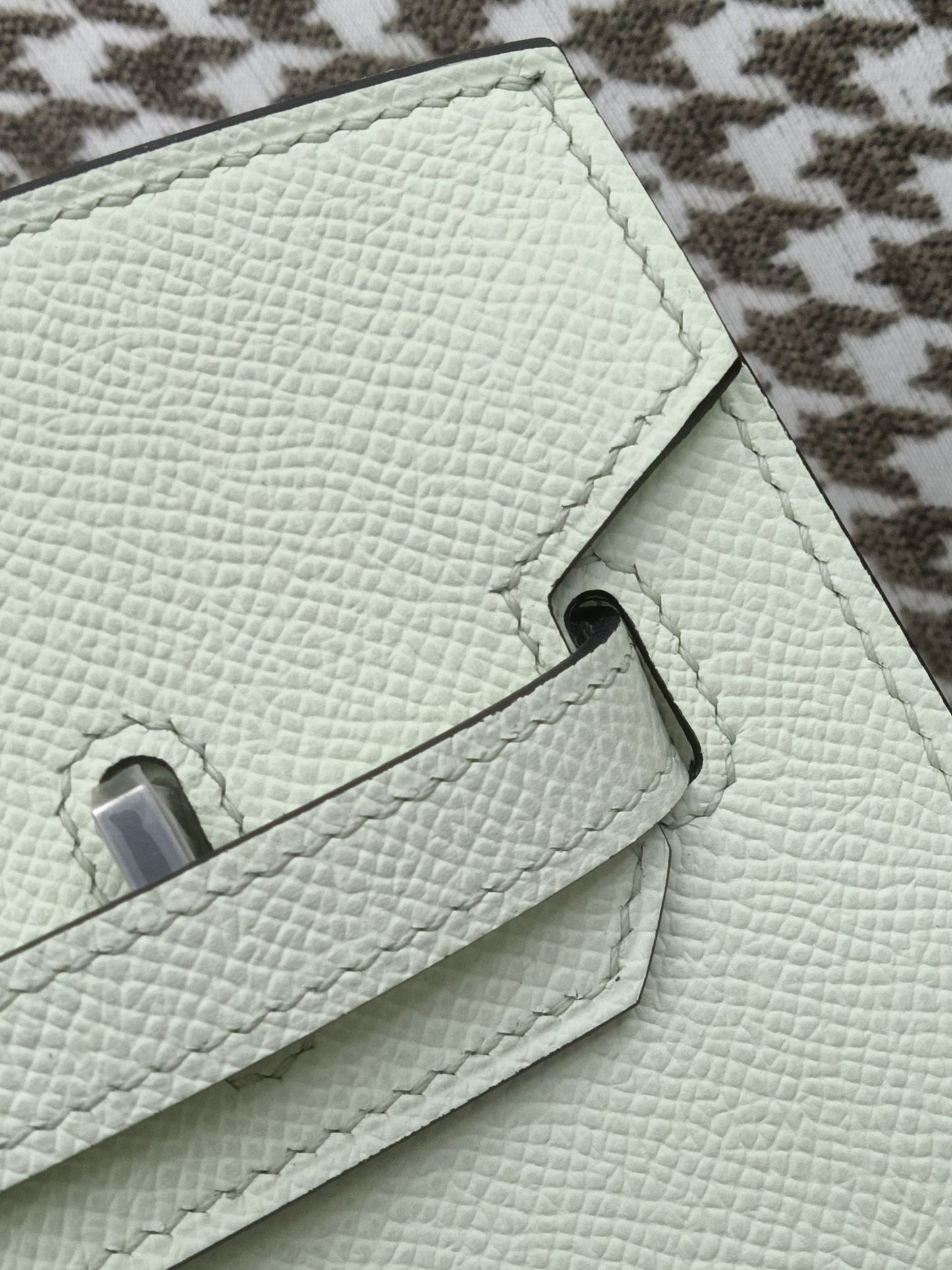 Hermes Sellier Birkin 25cm 0S/气泡绿/Mysore Epsom leather Palladium hardware