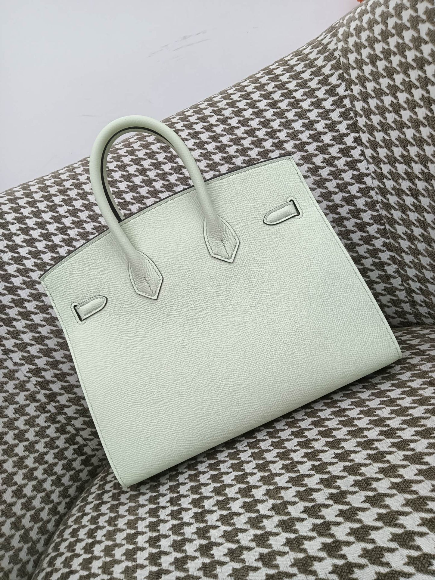 Hermes Sellier Birkin 25cm 0S/气泡绿/Mysore Epsom leather Palladium hardware