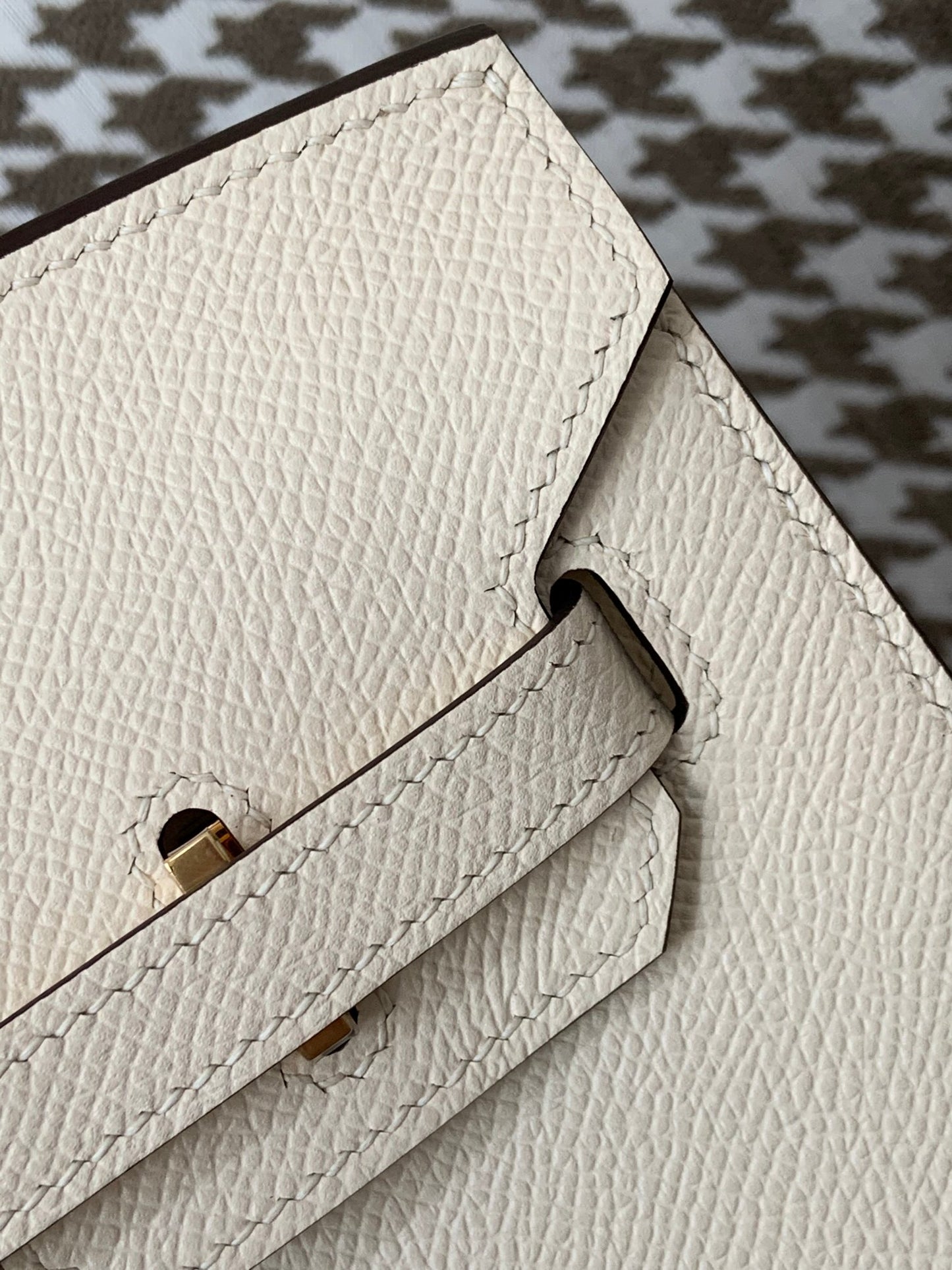 Hermes Sellier Birkin 25cm 12/奶油白/Nata Epsom leather Gold hardware