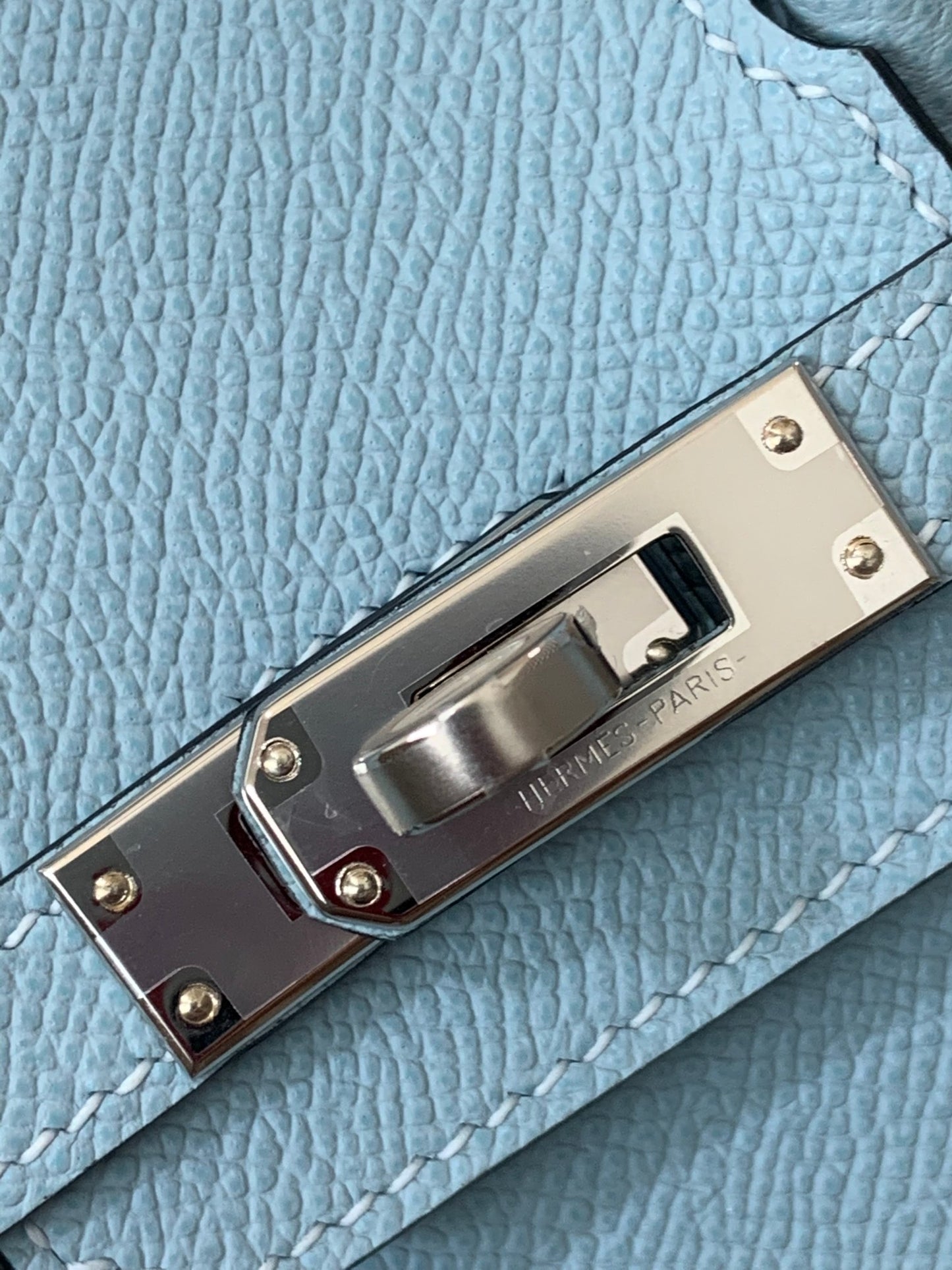 Hermes Sellier Birkin 25cm 10/雾蓝色/Blue brume Epsom leather Palladium hardware
