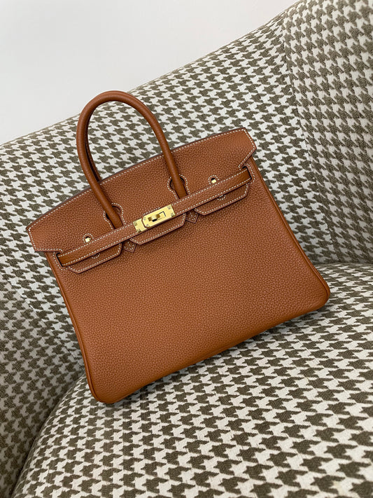 Hermes Birkin 25cm 37/金棕色/Gold Togo leather Gold hardware