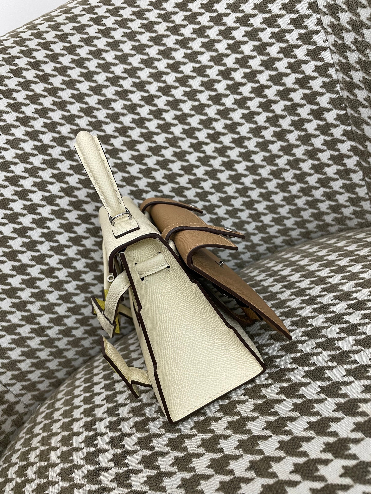 Hermes Kelly Doll 20cm 10/奶昔白/Craier Epsom leather Palladium hardware