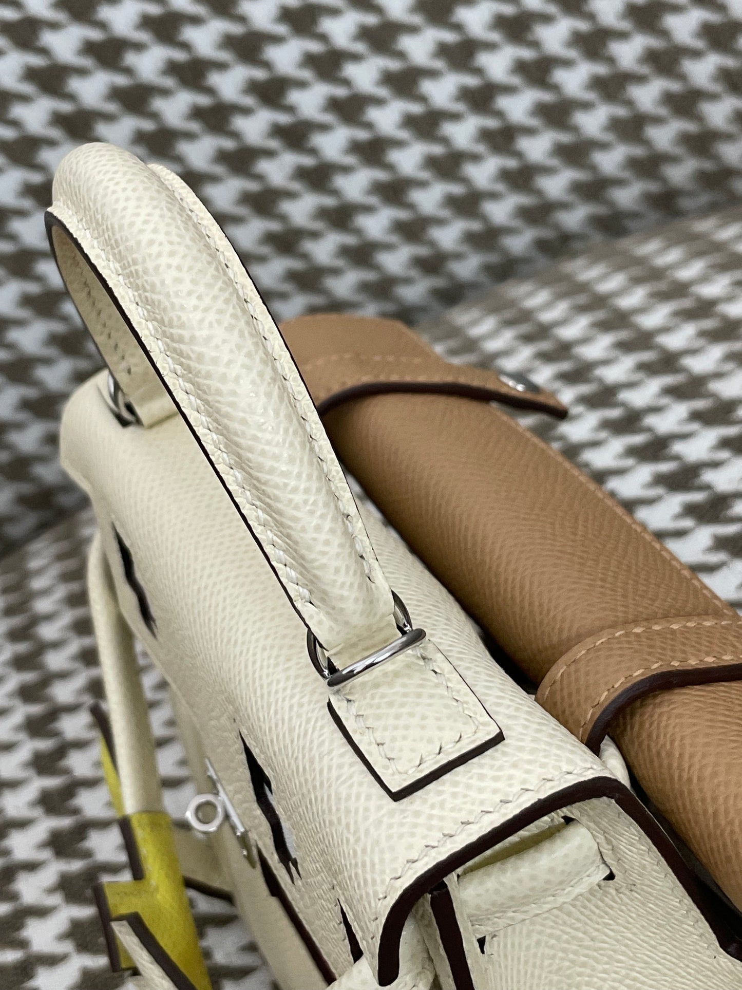 Hermes Kelly Doll 20cm 10/奶昔白/Craier Epsom leather Palladium hardware