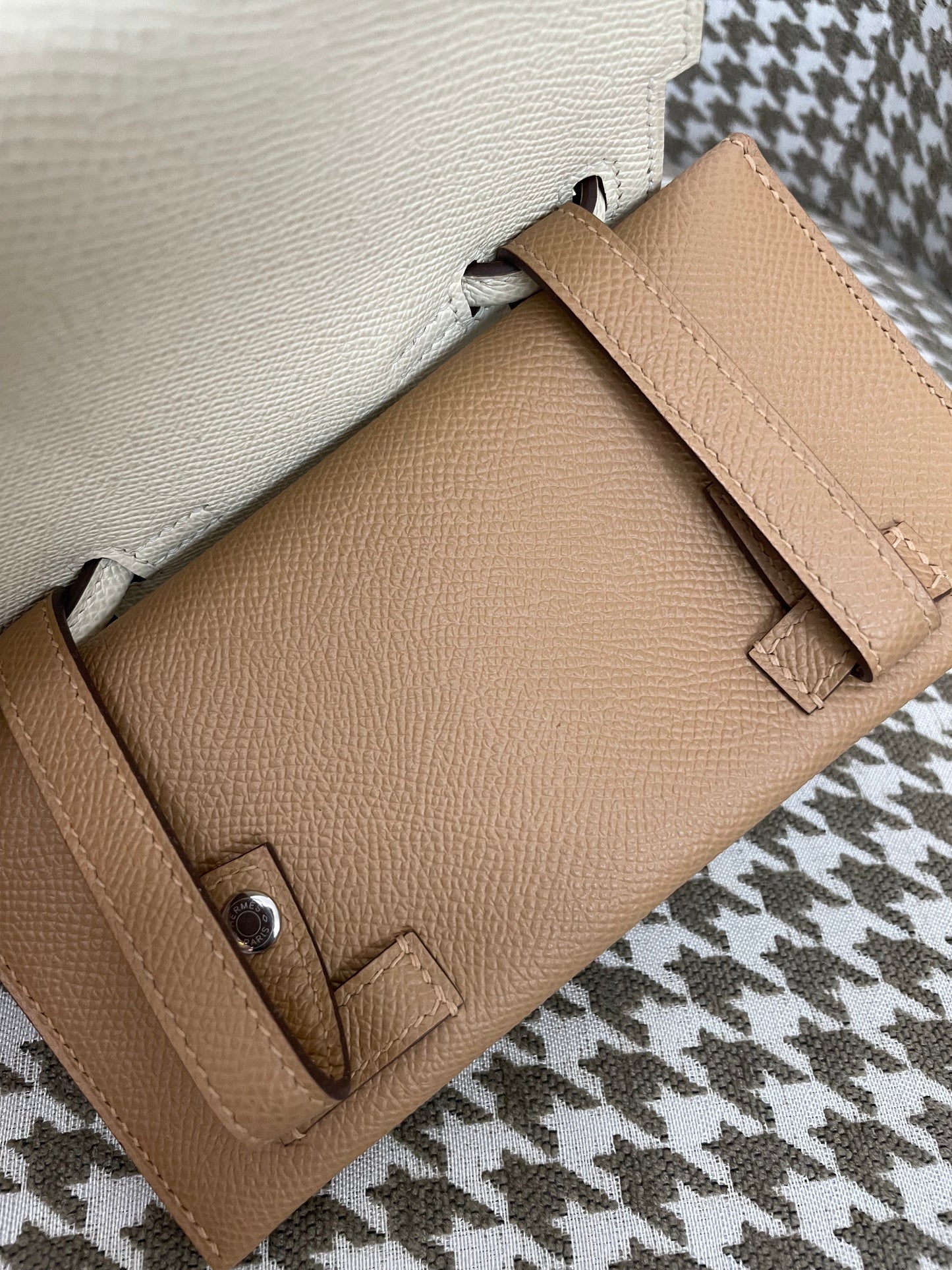 Hermes Kelly Doll 20cm 10/奶昔白/Craier Epsom leather Palladium hardware