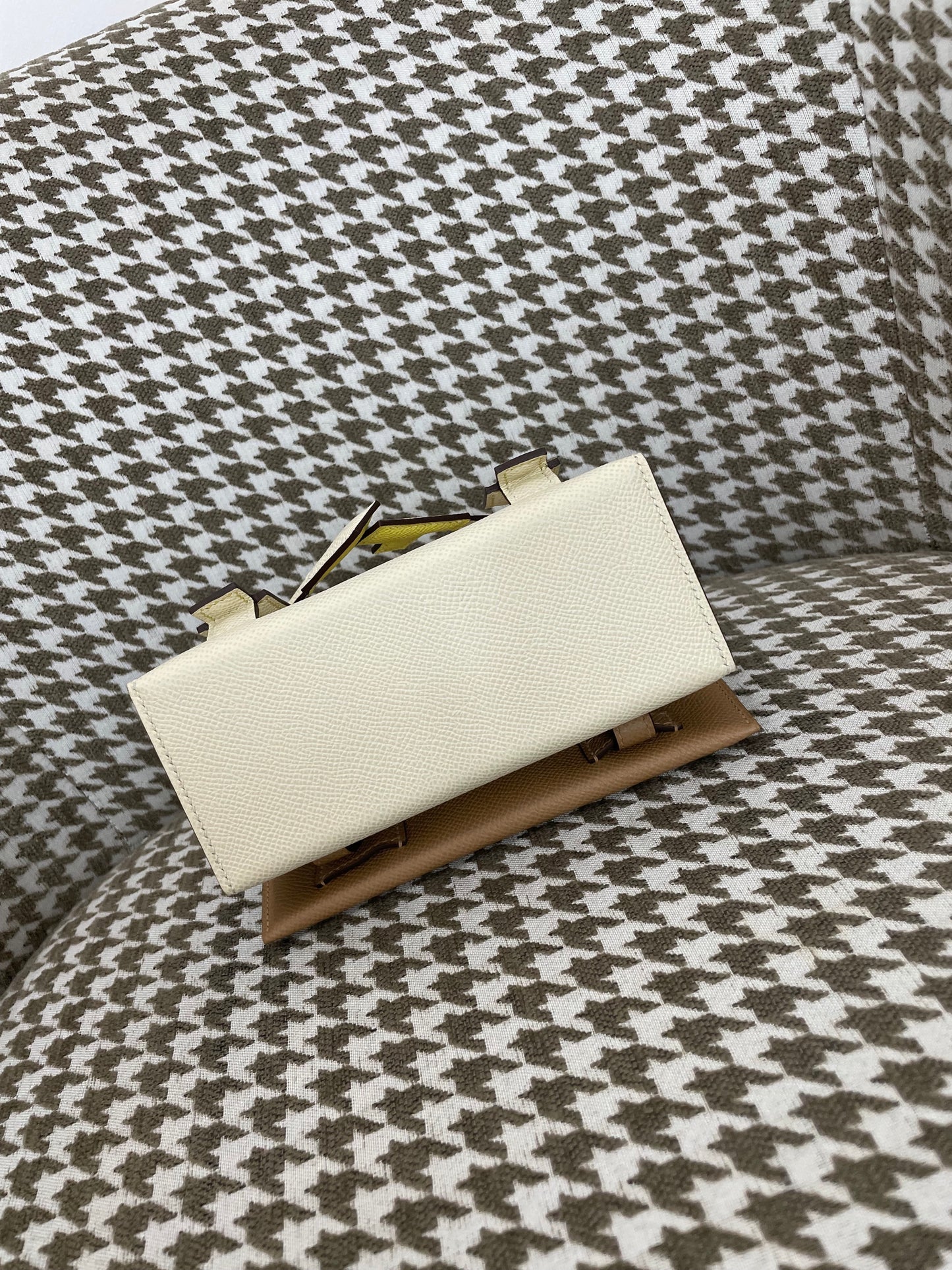 Hermes Kelly Doll 20cm 10/奶昔白/Craier Epsom leather Palladium hardware