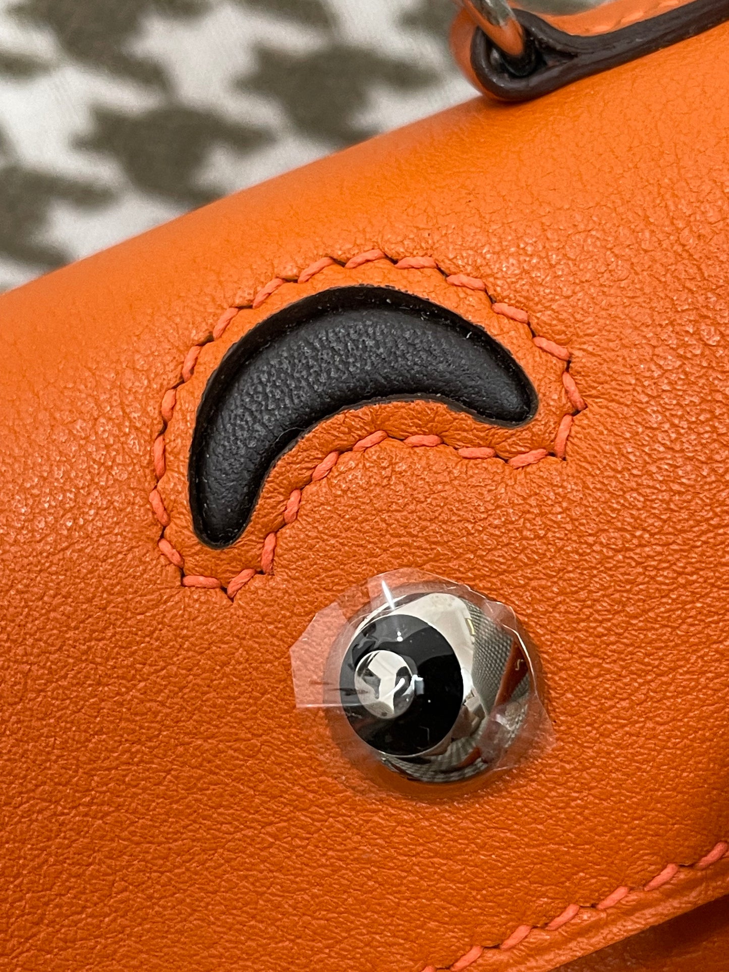 Hermes Kelly Doll 20cm 93/橙色/Orange Swift leather Palladium hardware