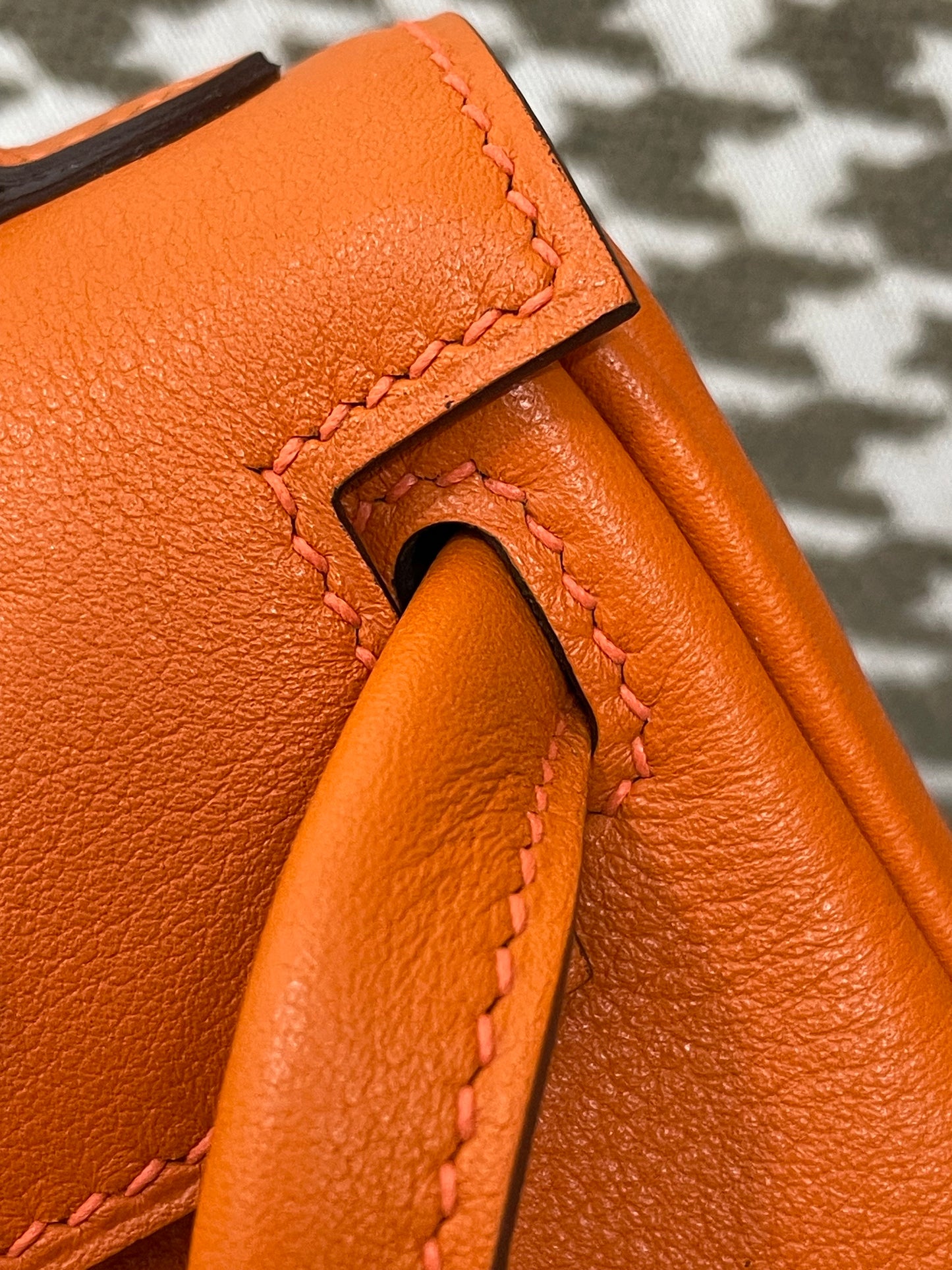 Hermes Kelly Doll 20cm 93/橙色/Orange Swift leather Palladium hardware
