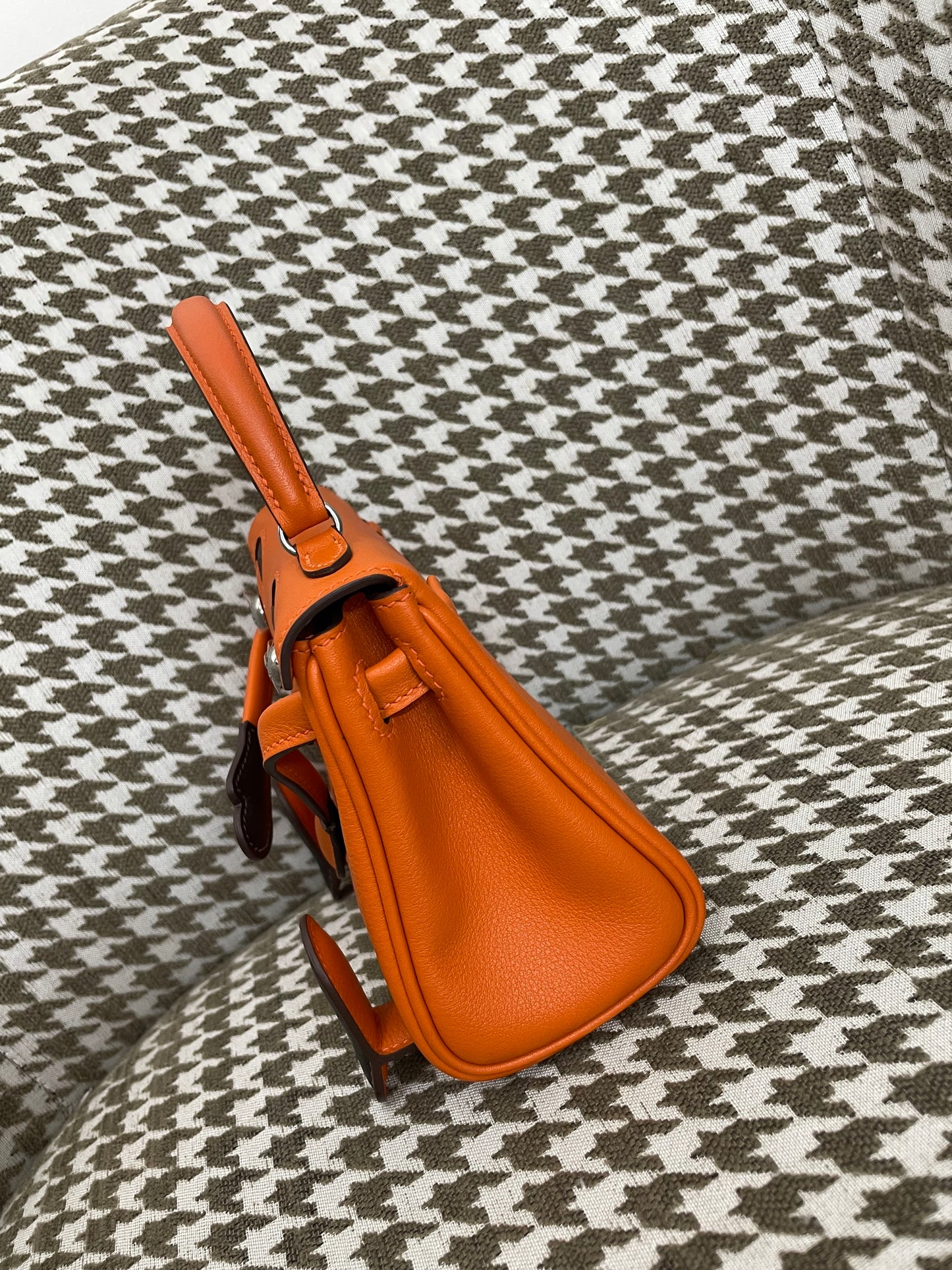 Hermes Kelly Doll 20cm 93/橙色/Orange Swift leather Palladium hardware