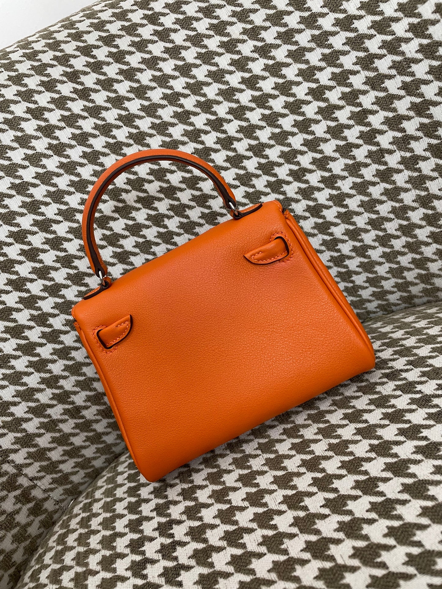 Hermes Kelly Doll 20cm 93/橙色/Orange Swift leather Palladium hardware