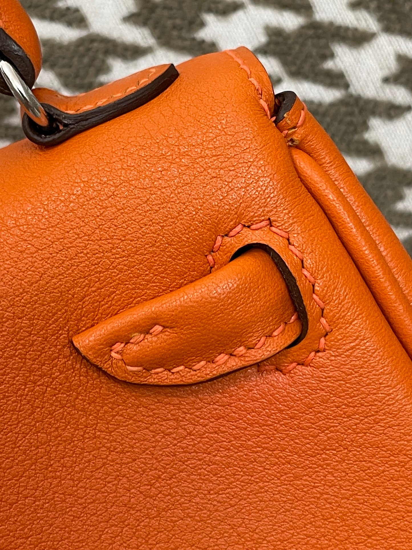 Hermes Kelly Doll 20cm 93/橙色/Orange Swift leather Palladium hardware
