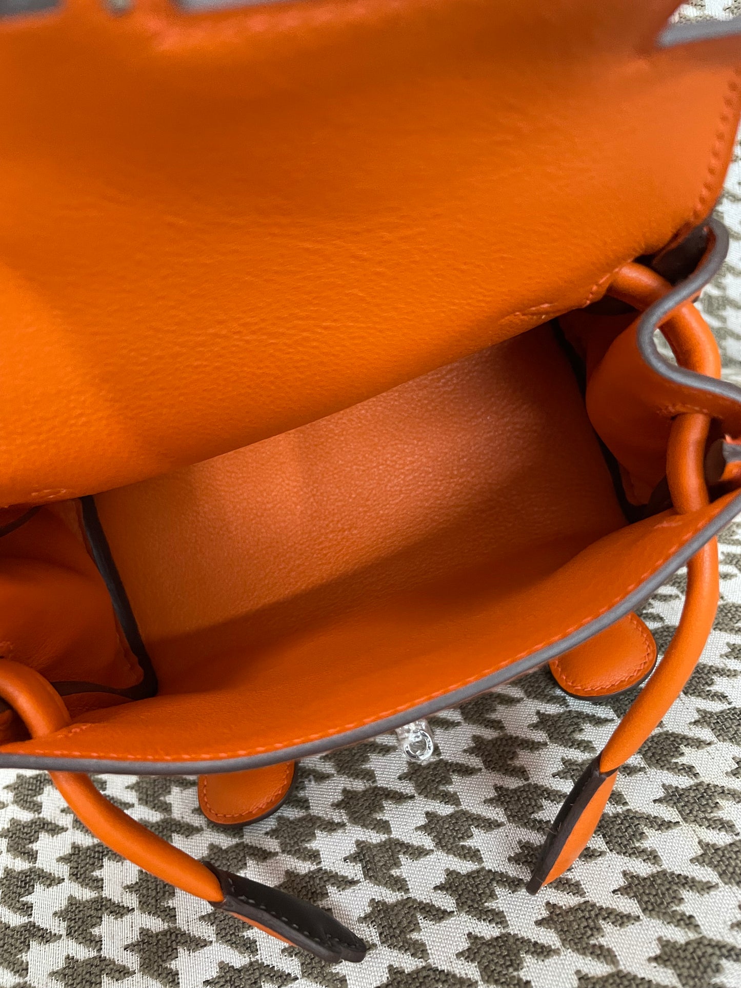Hermes Kelly Doll 20cm 93/橙色/Orange Swift leather Palladium hardware