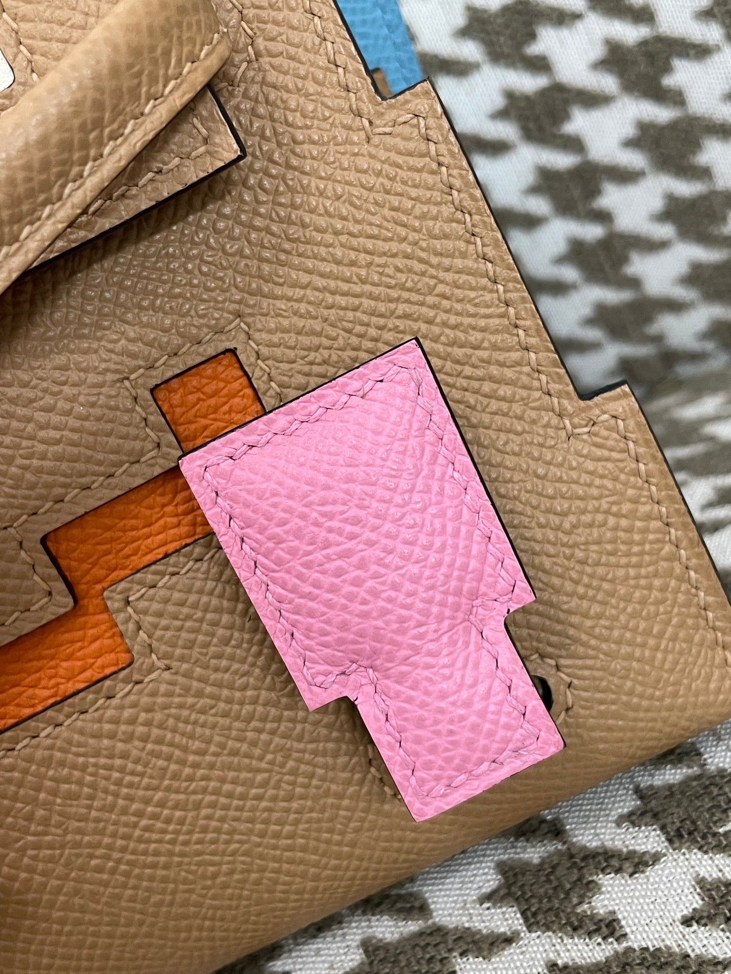 Hermes Kelly Doll 20cm 0M/奶茶色/Chai Epsom leather Palladium hardware