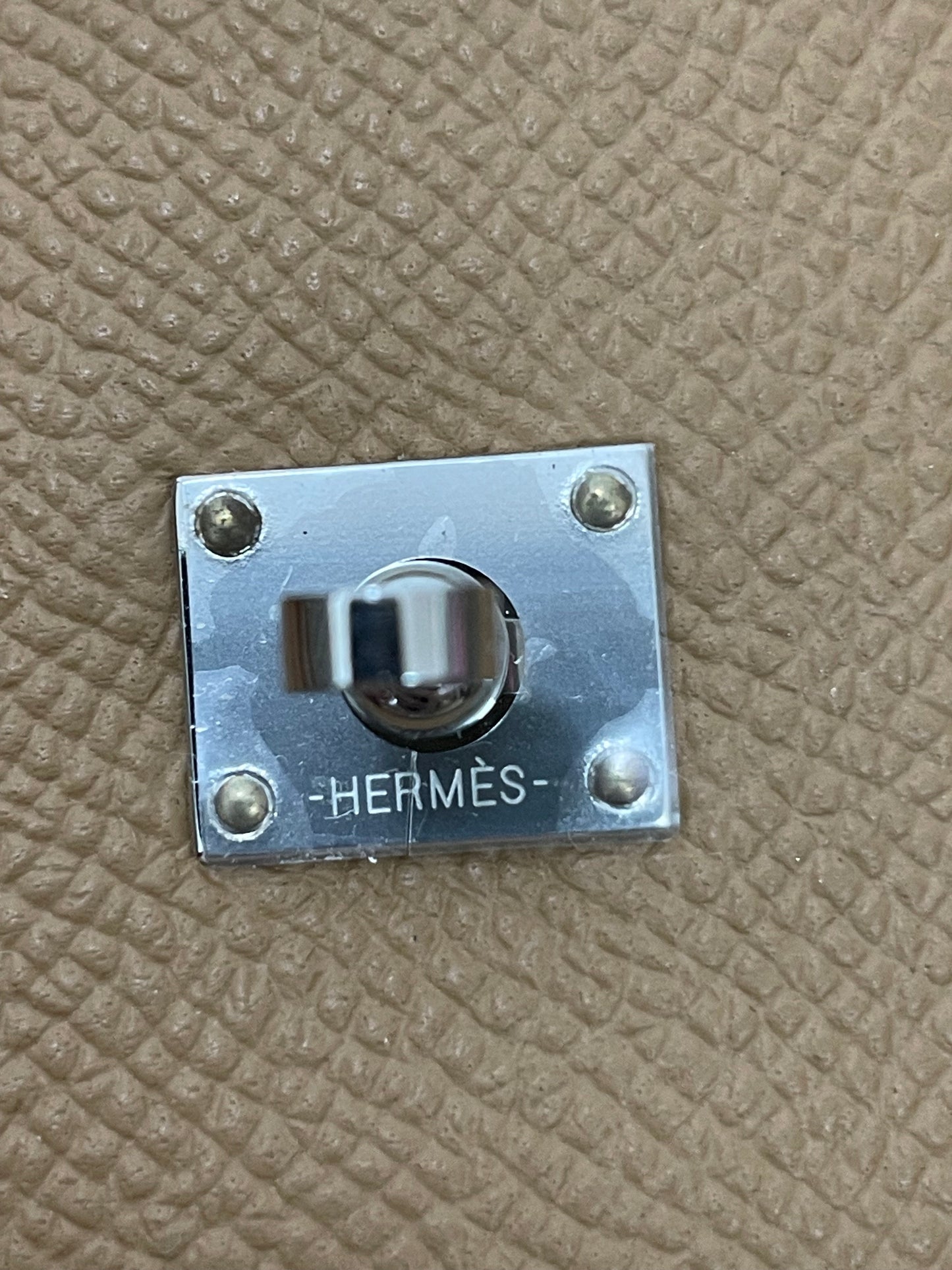 Hermes Kelly Doll 20cm 0M/奶茶色/Chai Epsom leather Palladium hardware