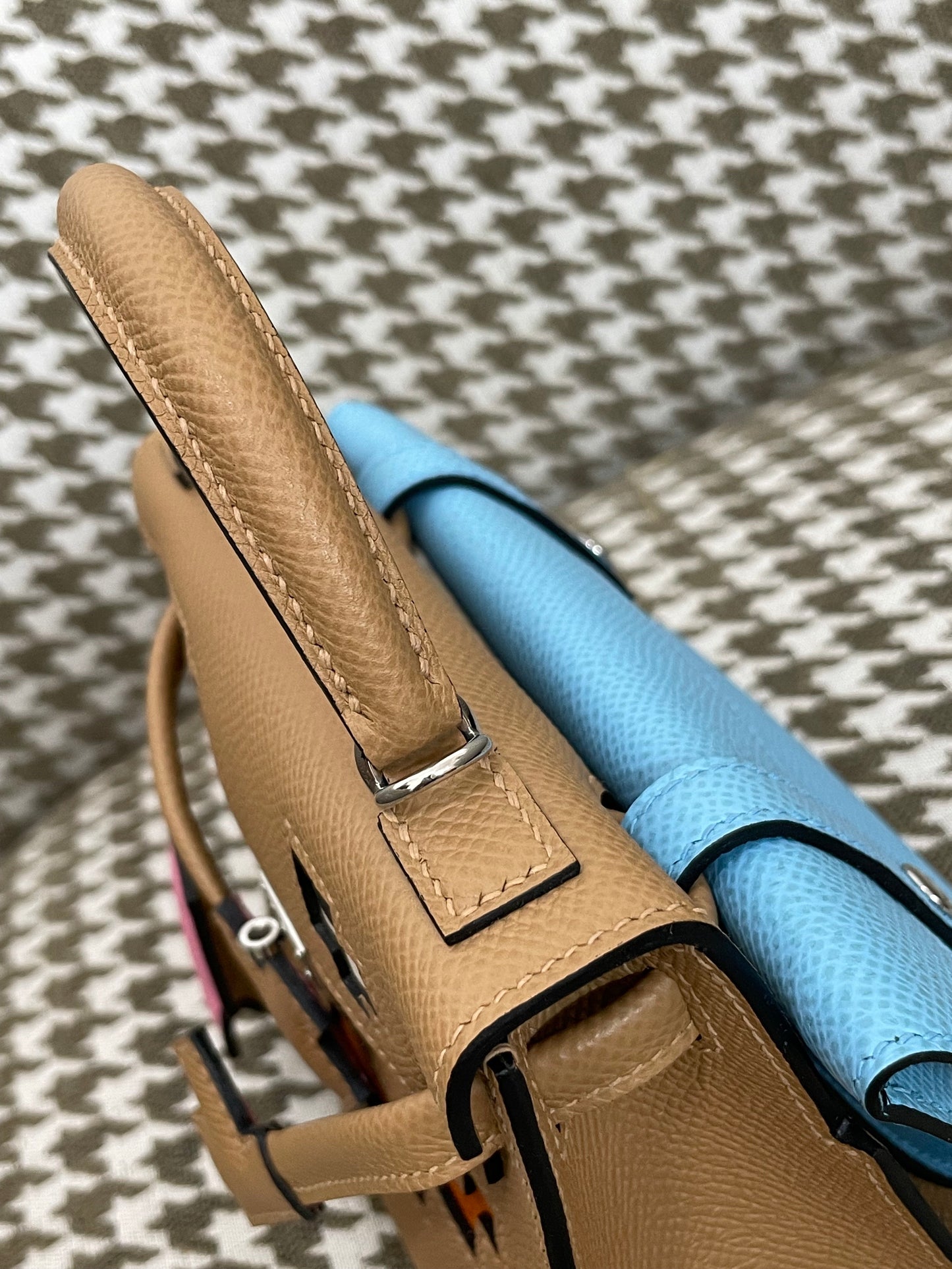 Hermes Kelly Doll 20cm 0M/奶茶色/Chai Epsom leather Palladium hardware