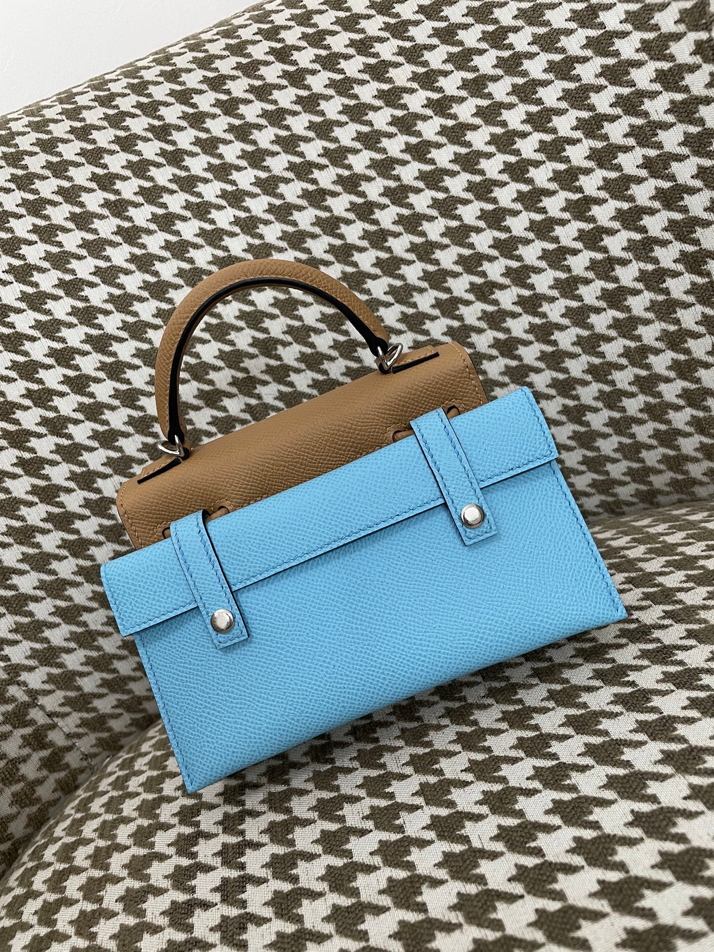 Hermes Kelly Doll 20cm 0M/奶茶色/Chai Epsom leather Palladium hardware