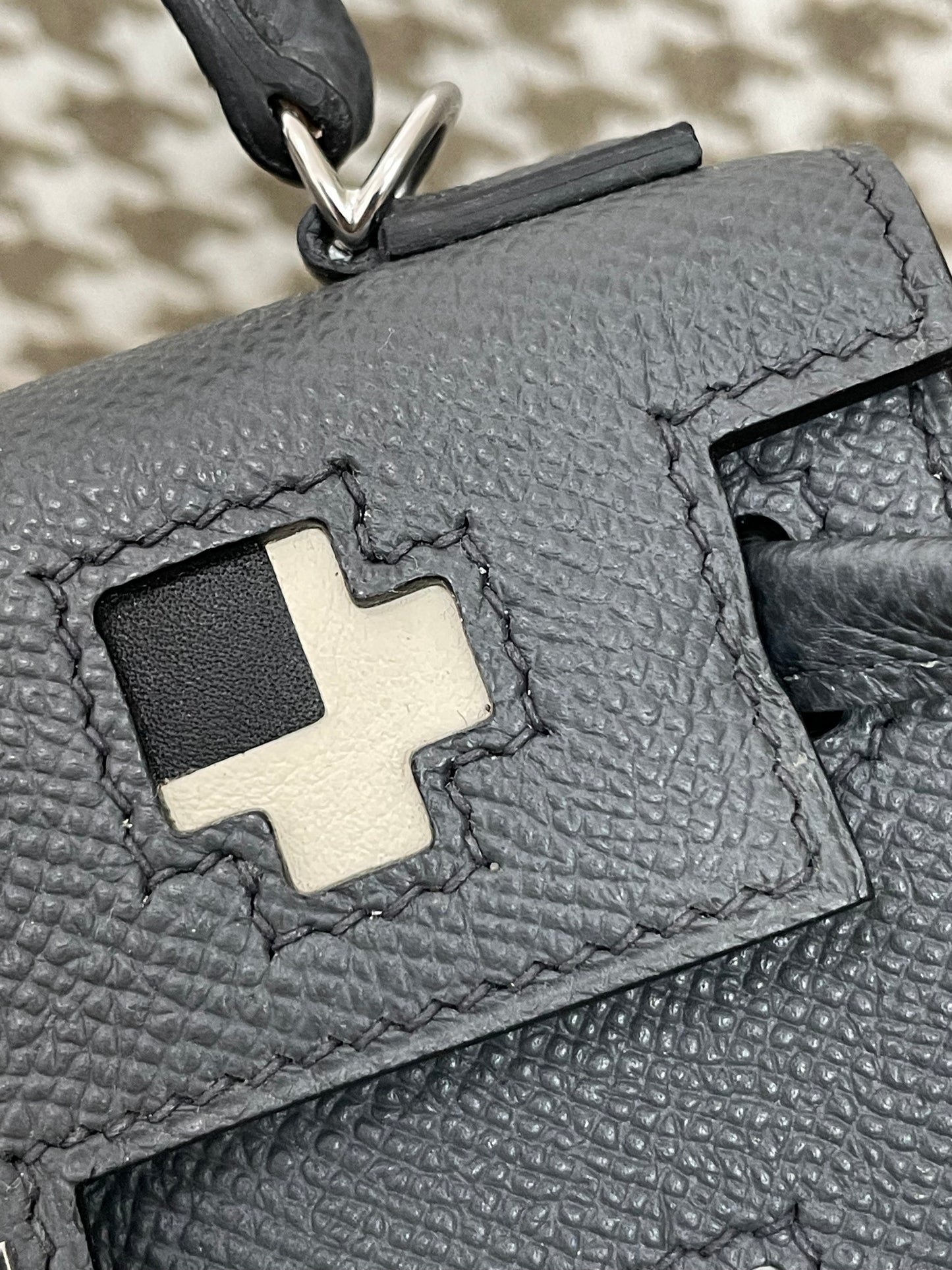Hermes Kelly Doll 20cm 88/石墨灰/Graphite Epsom leather Palladium hardware