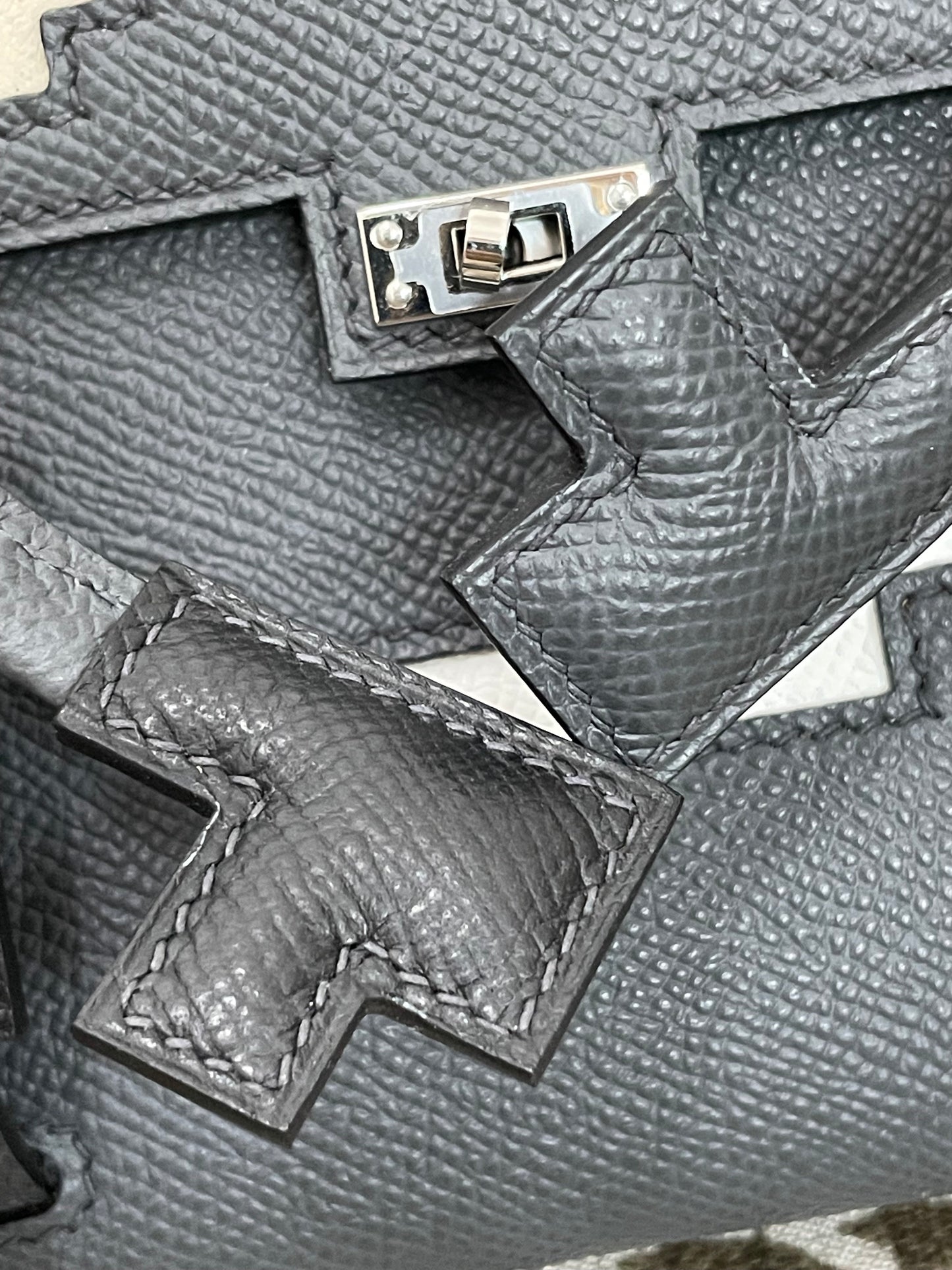 Hermes Kelly Doll 20cm 88/石墨灰/Graphite Epsom leather Palladium hardware